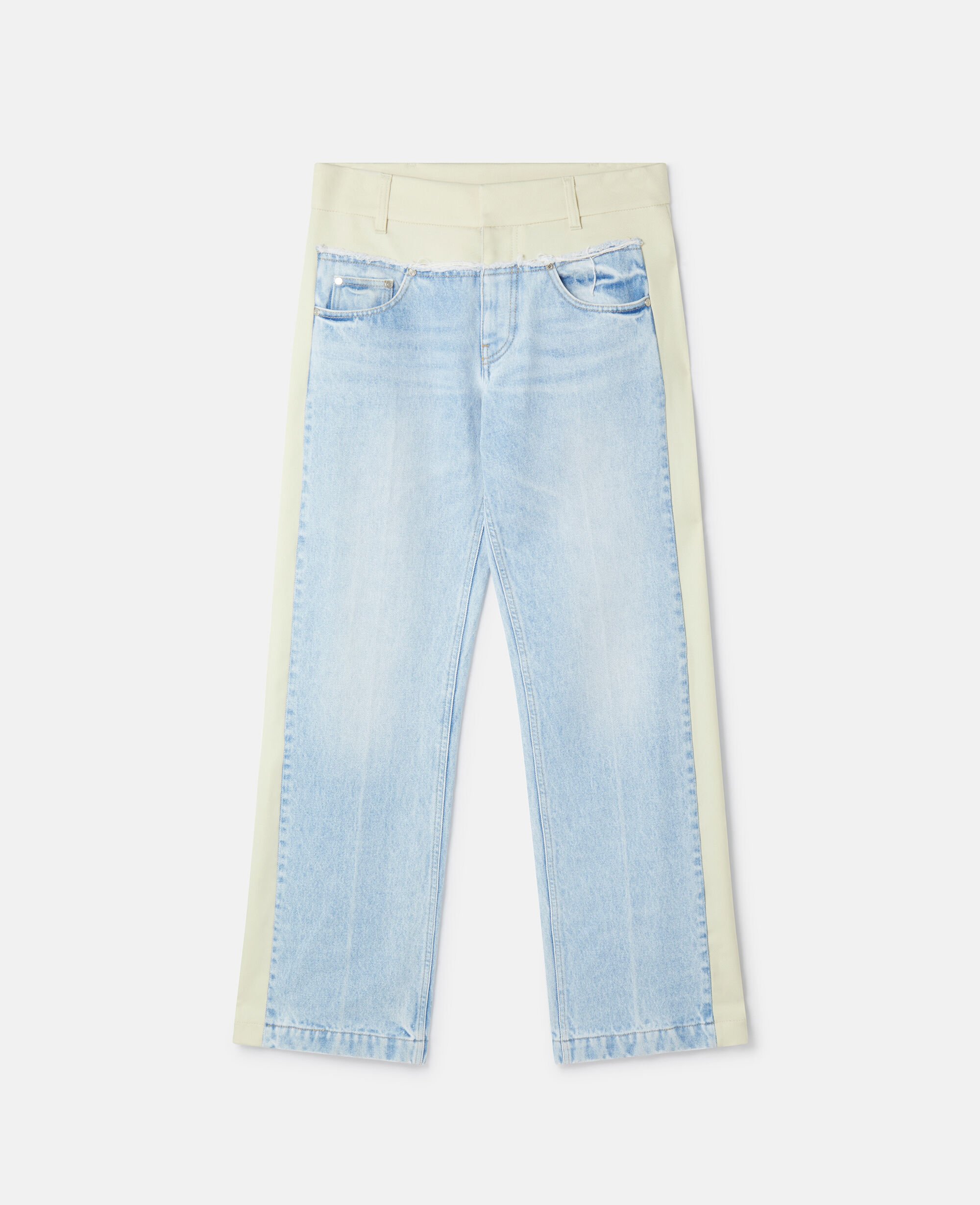 Two tone top panel jeans