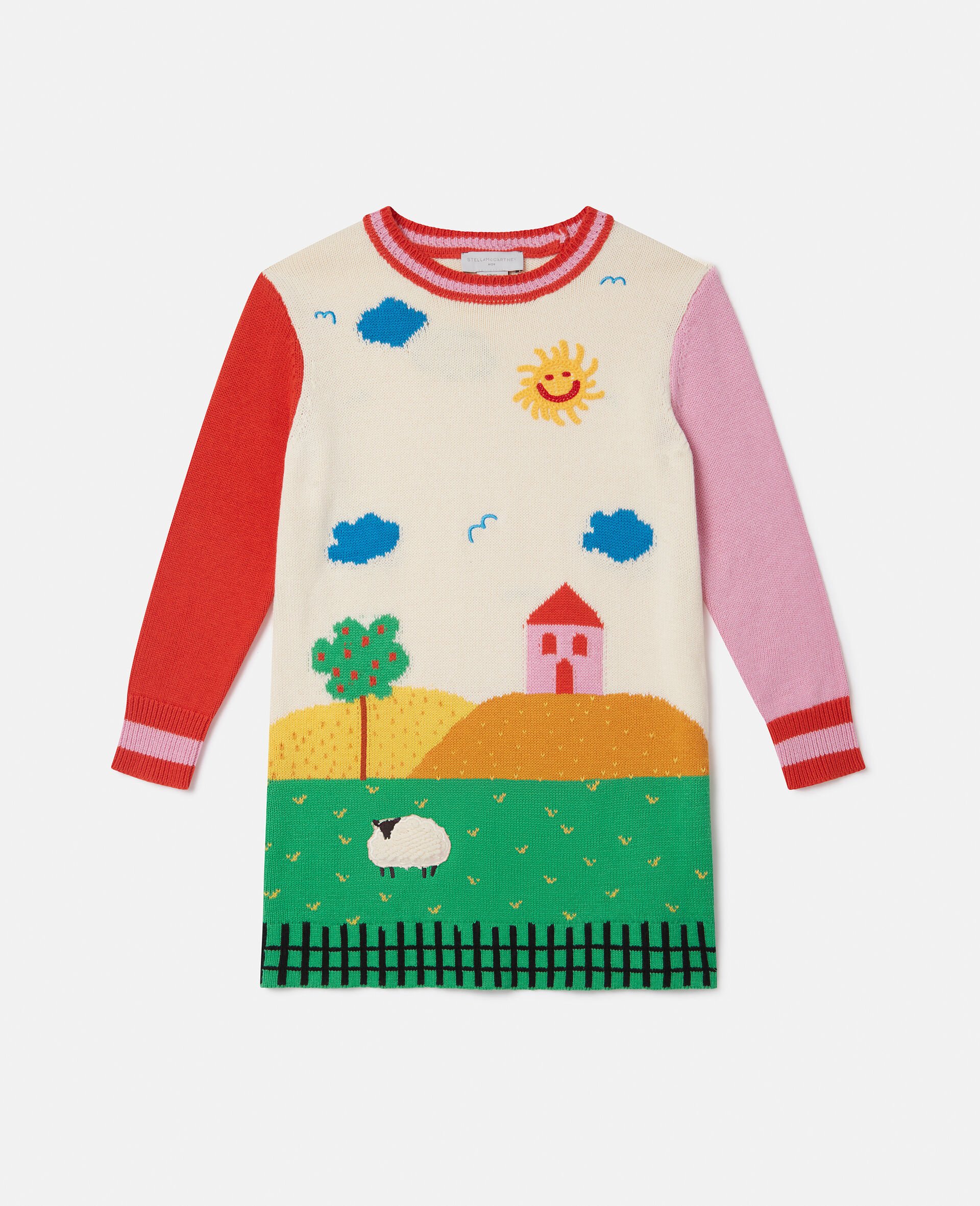 Farmyard Graphic Knitted Dress -Multicolour-medium