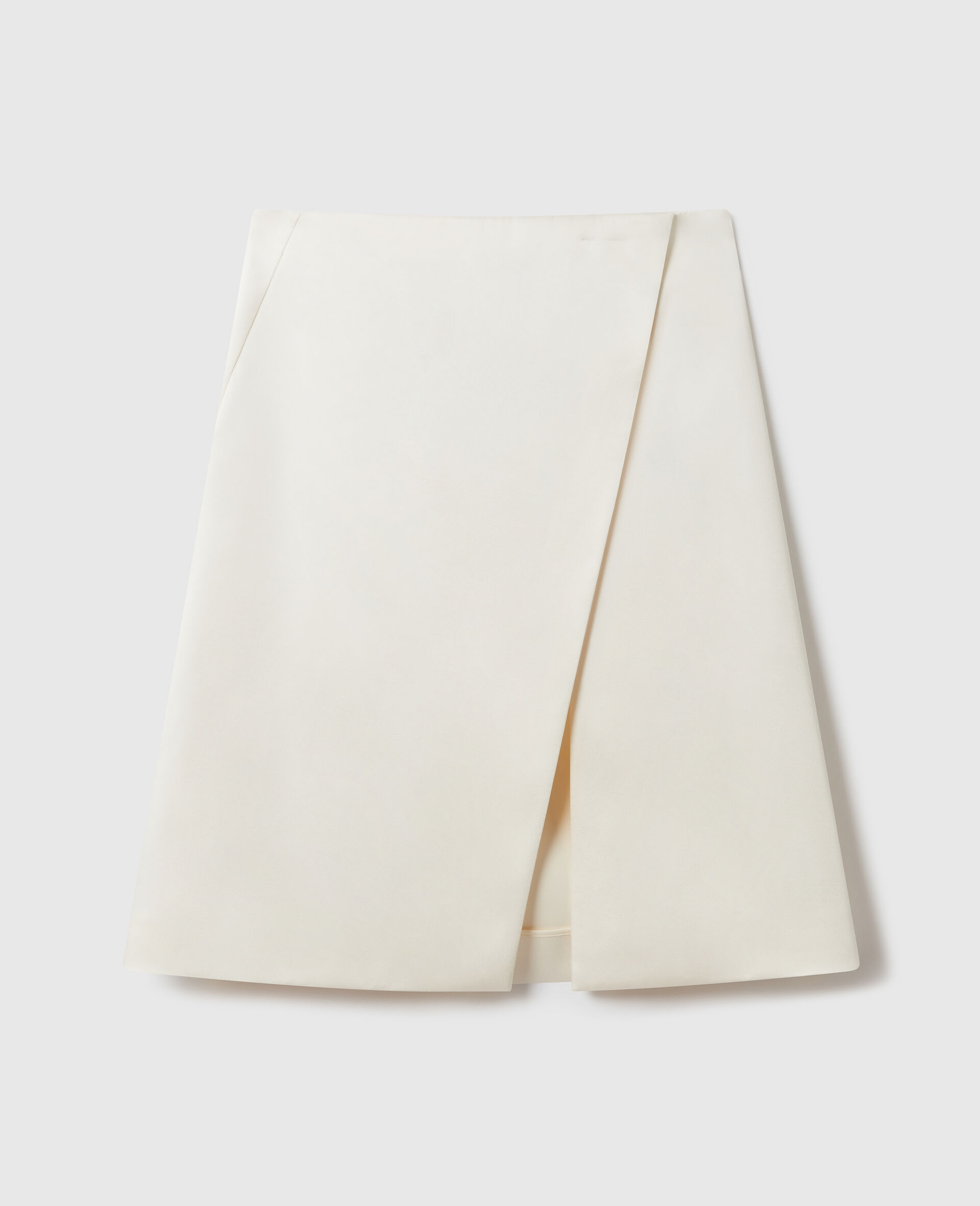 Tailored Satin Midi Skirt-Cream-medium