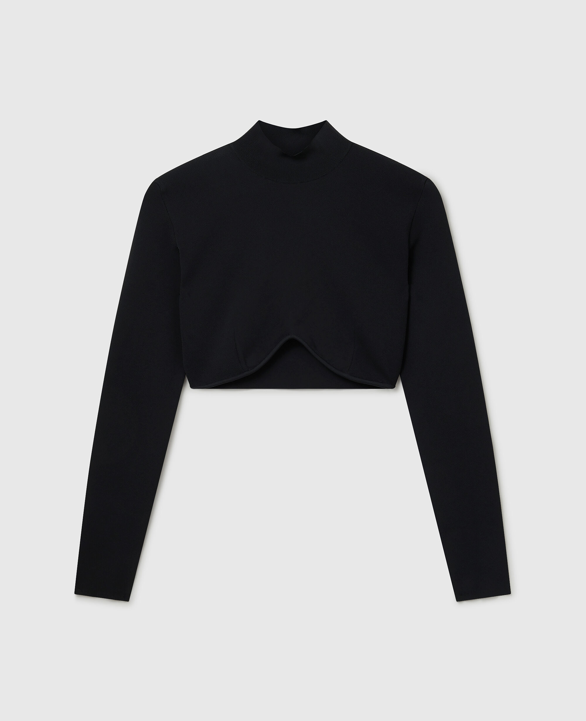Women Black Miracle Long-Sleeve Compact-Knit Top | Stella