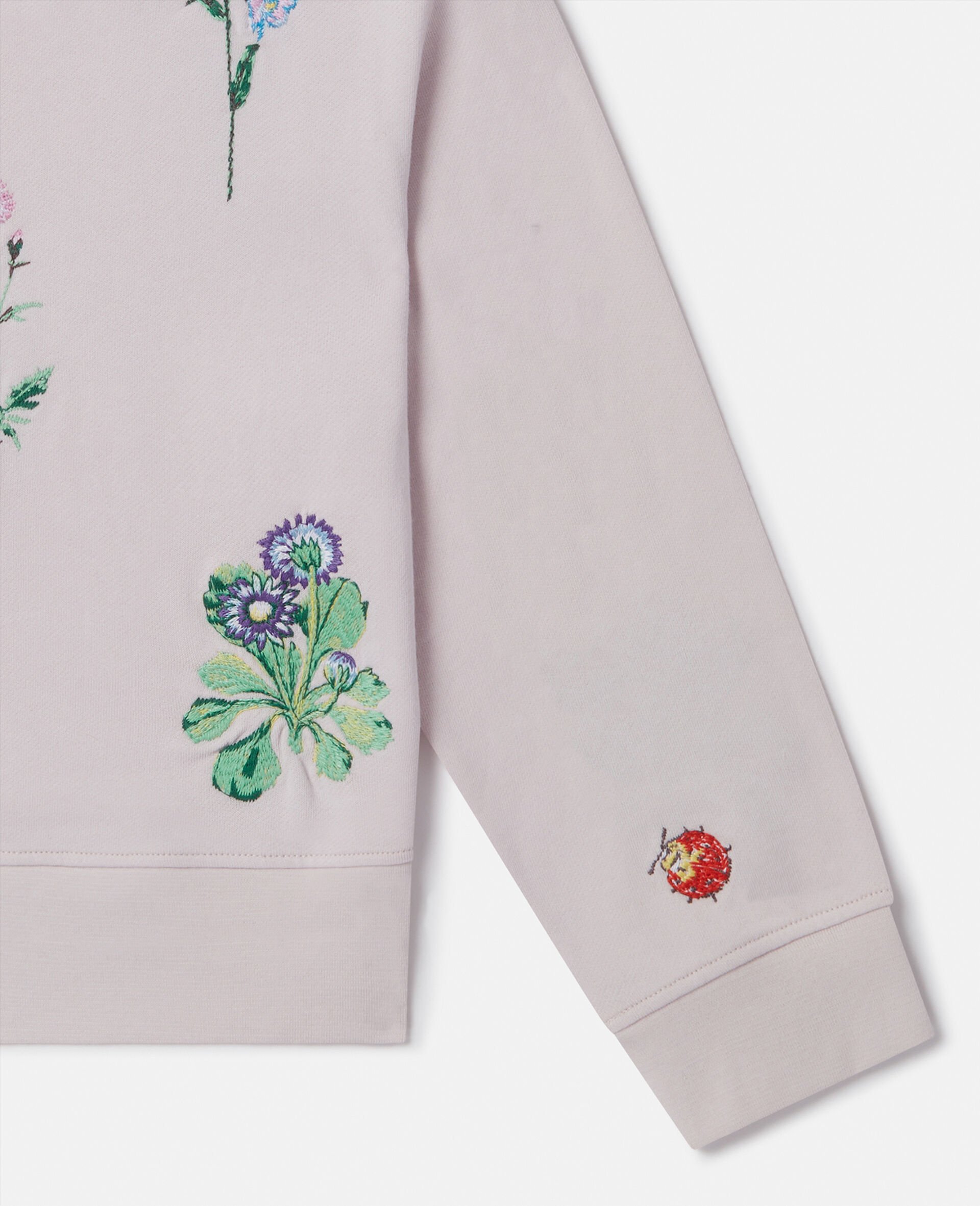 Flower Embroidered Sweatshirt-Purple-large image number 3