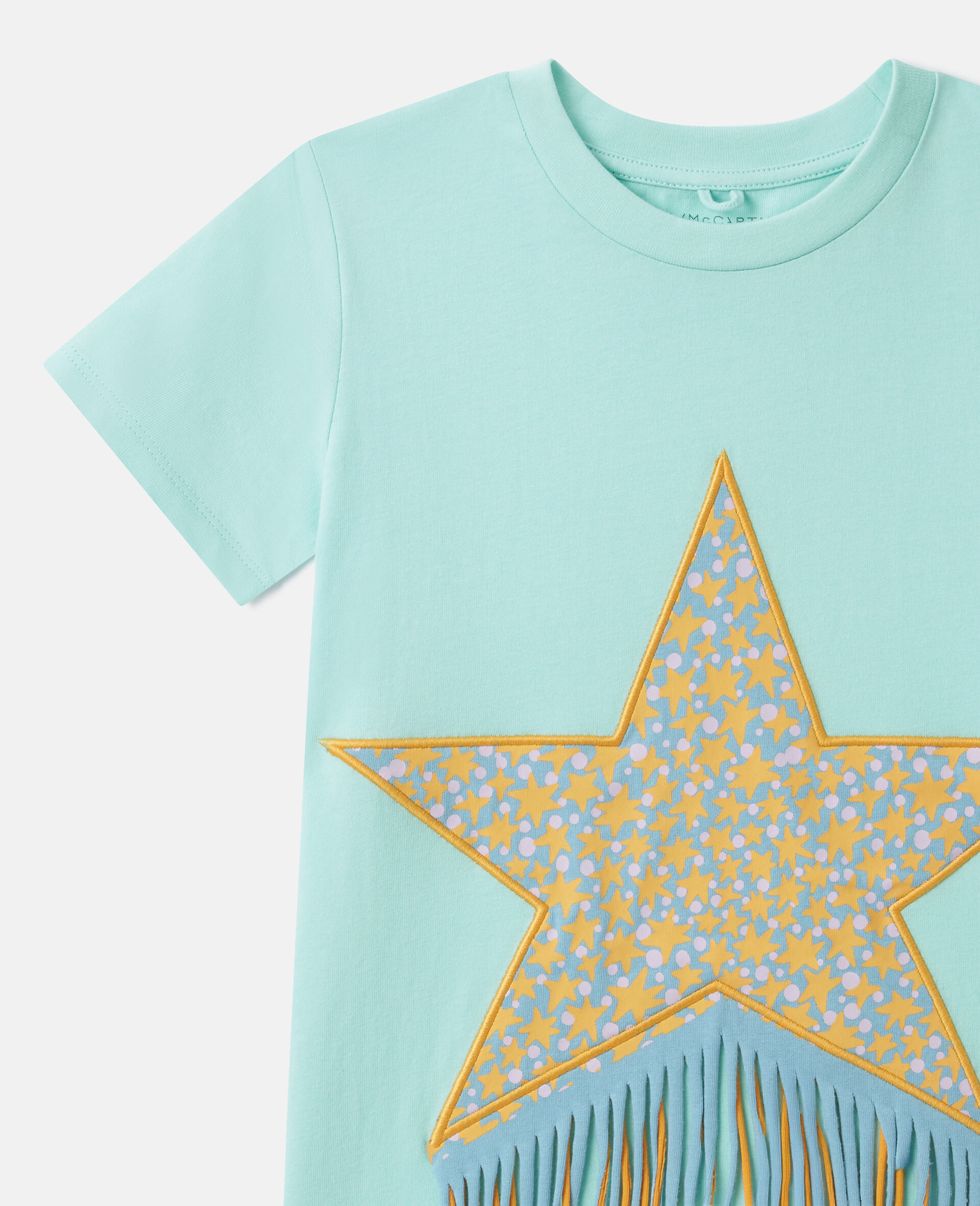 Starfish Print Star T-Shirt-Blue-medium