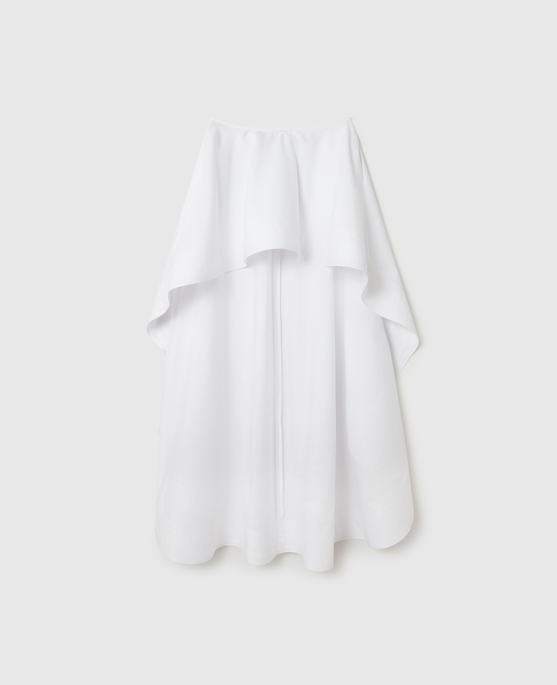 Cotton Poplin Asymmetric Frill Skirt-White-large image number 0
