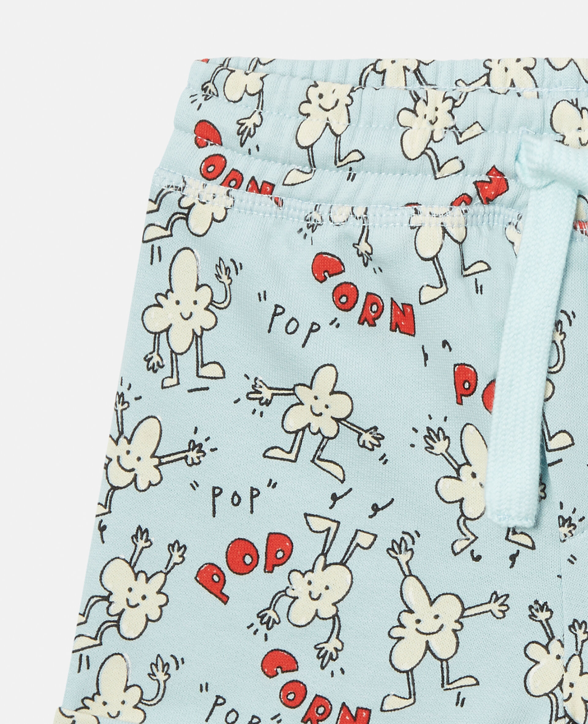 Popcorn Print Sweat Shorts-Blue-large image number 1