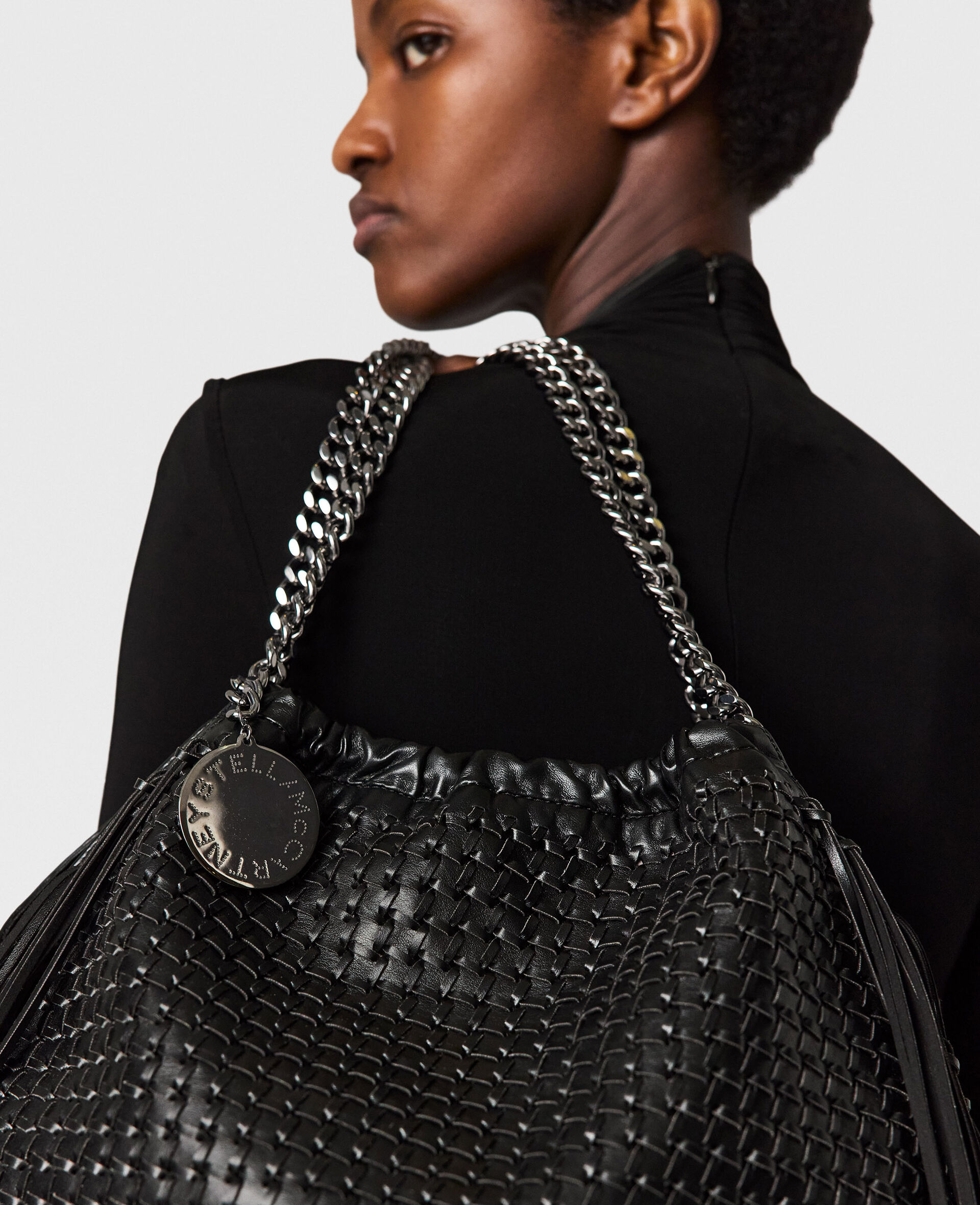 Falabella Medium Drawstring Tote Bag-Black-large image number 7