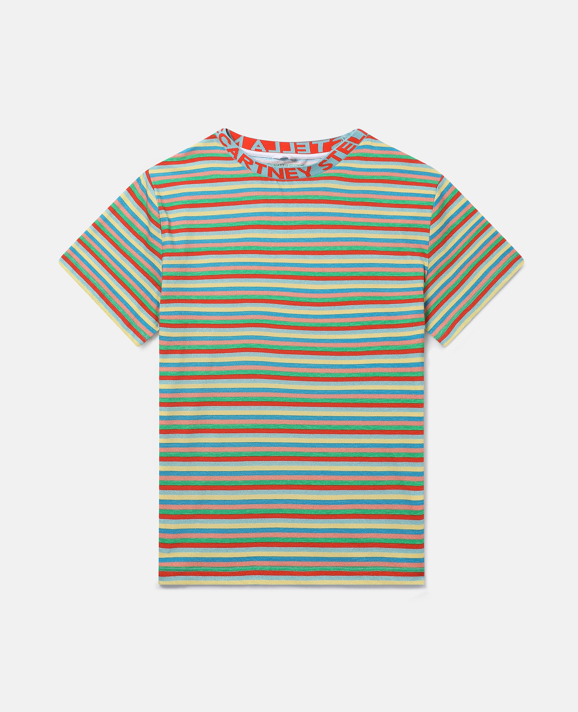 Logo Tape Striped T-Shirt-Multicolored-medium