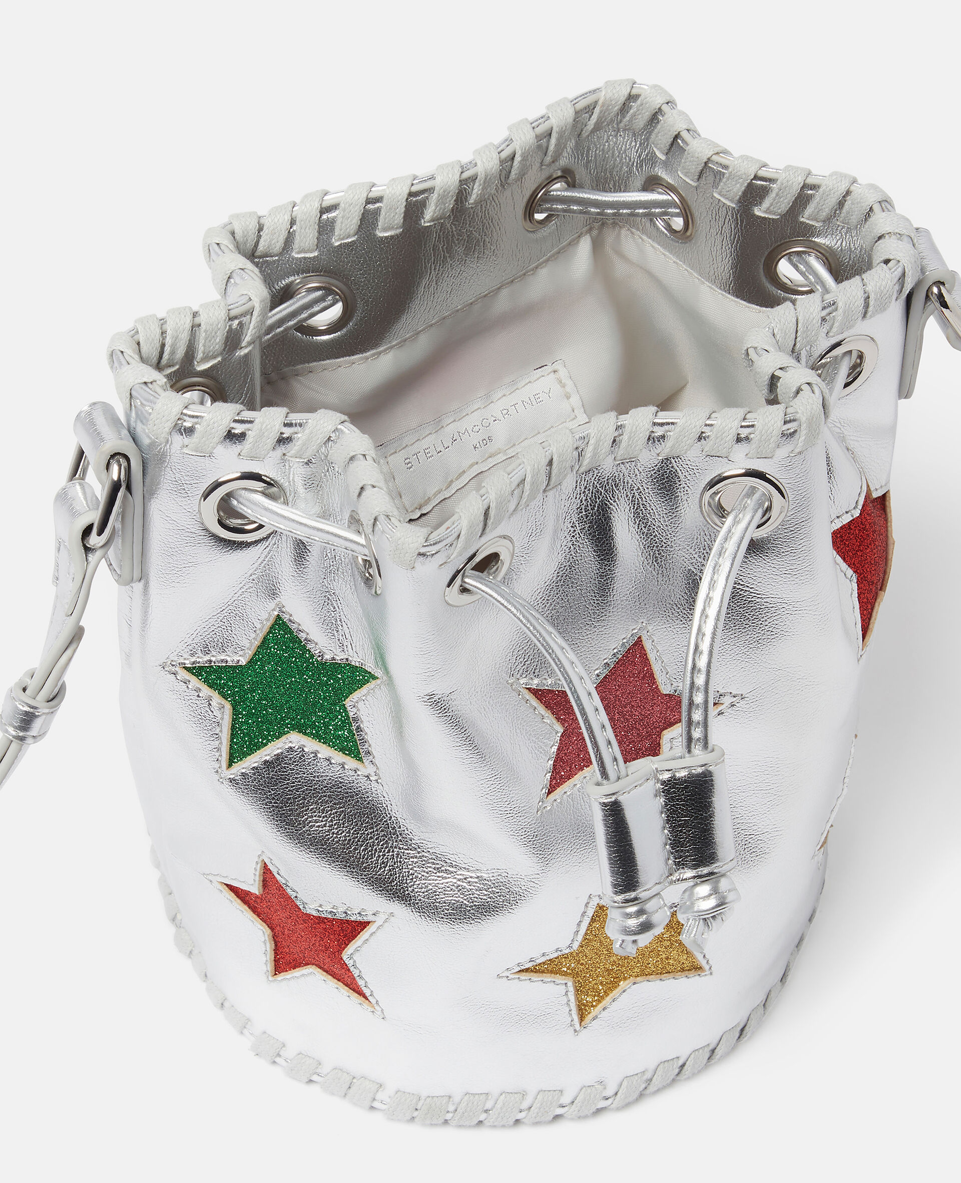Metallic Stella Star Bucket Bag-Grey-large image number 3