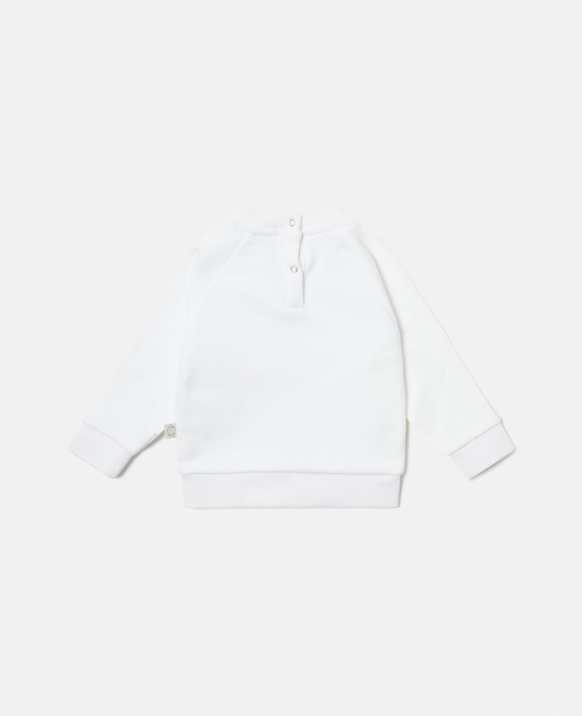 Smiley Flower Motif Sweatshirt-White-large image number 2