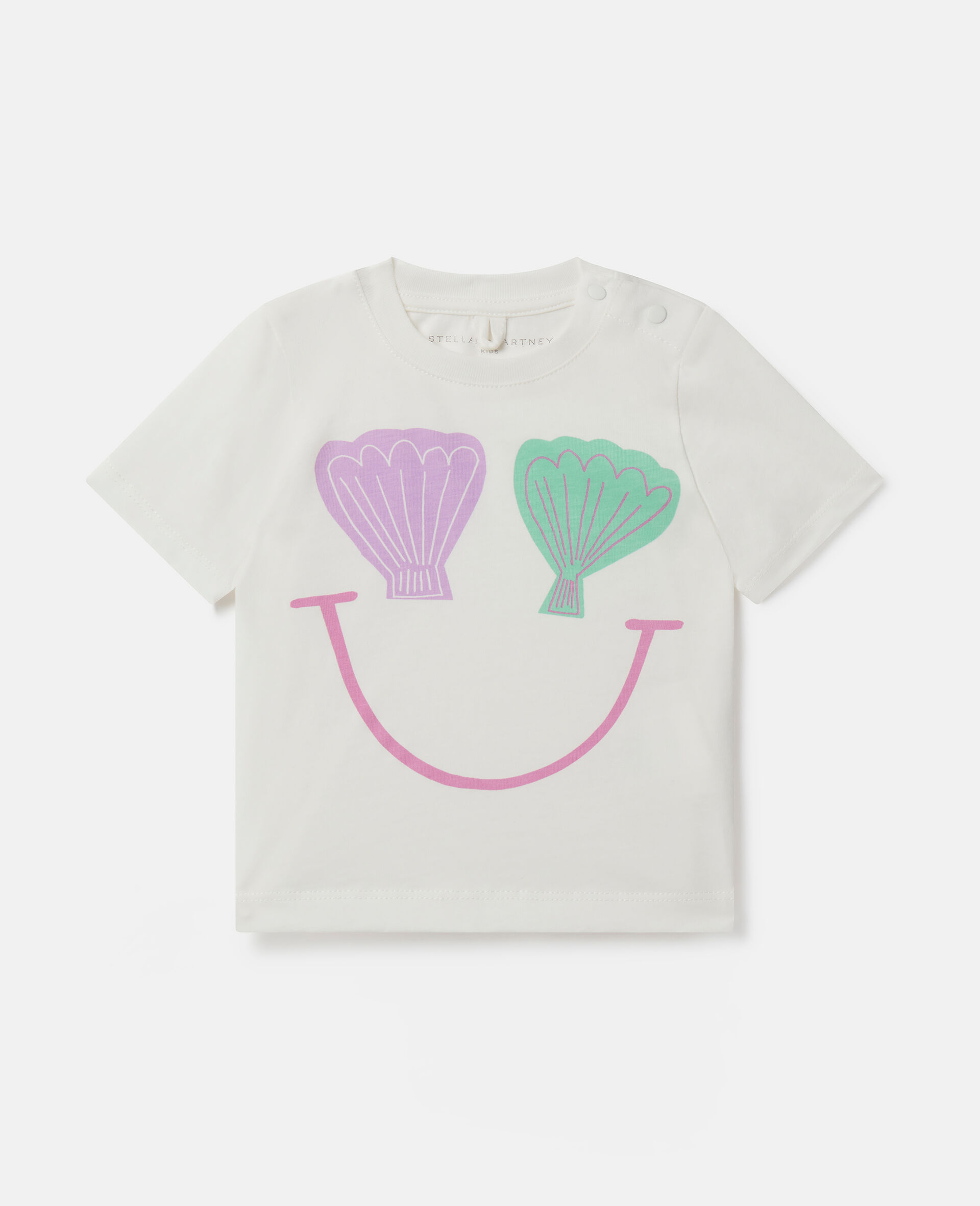 T-shirt con sorriso e conchiglia-Cream-medium