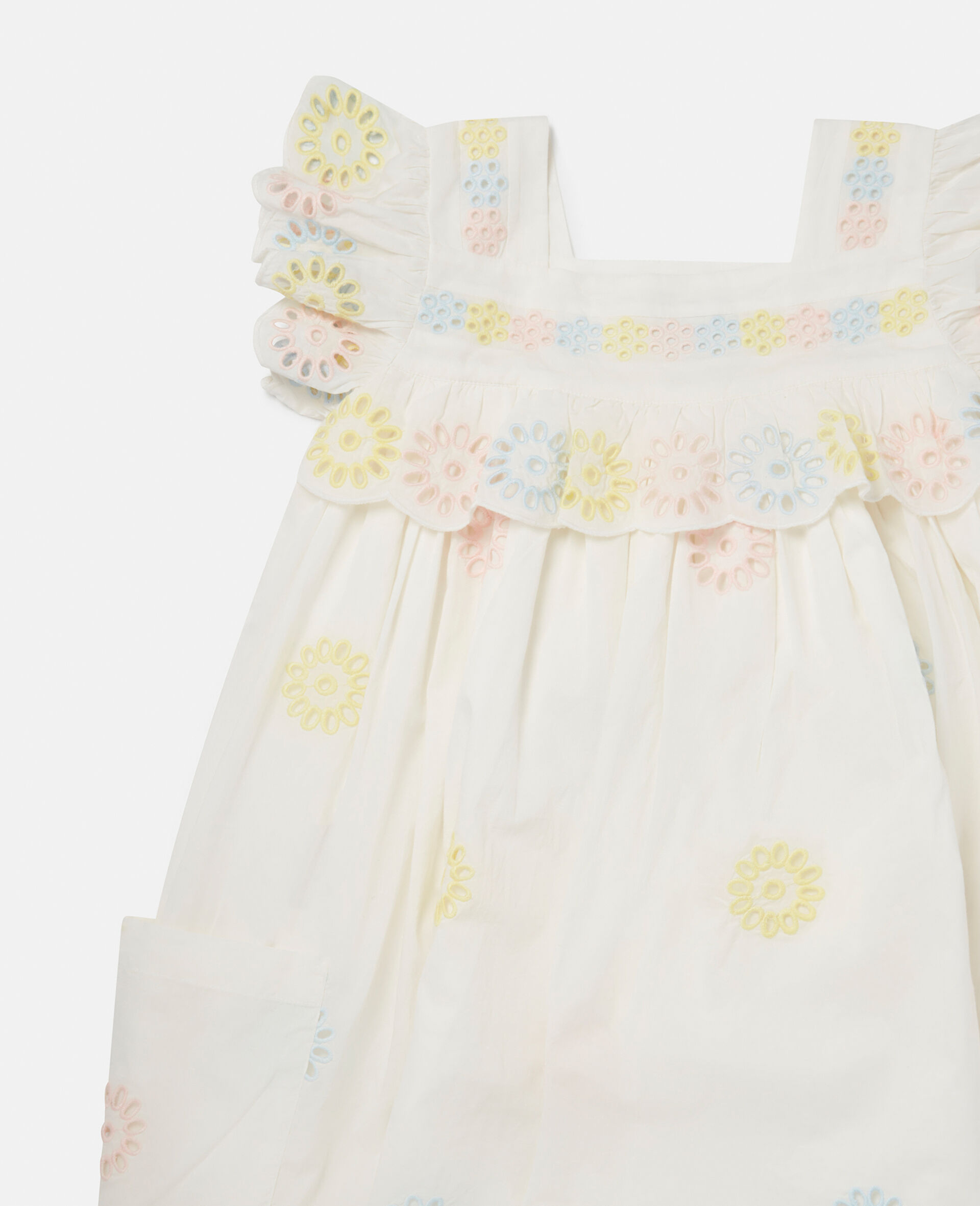 Flower Crochet Ruffle Trim Dress-Pink-large image number 1