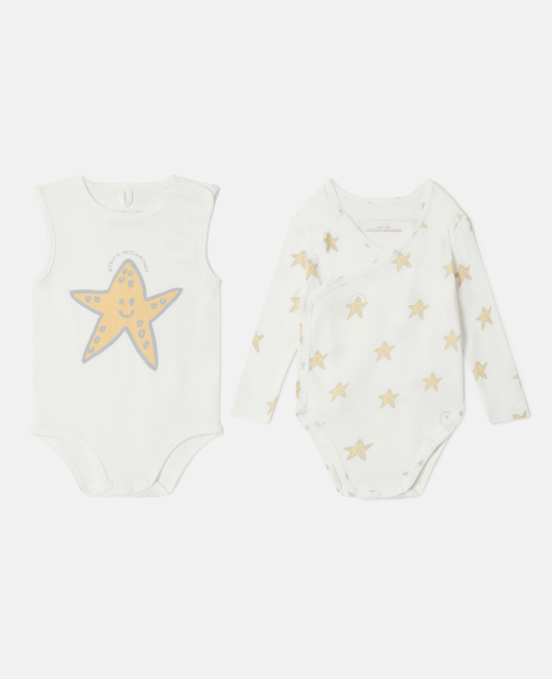 Smiling Stella Star Print Bodysuit and Sleepsuit Set-Multicolored-large image number 0