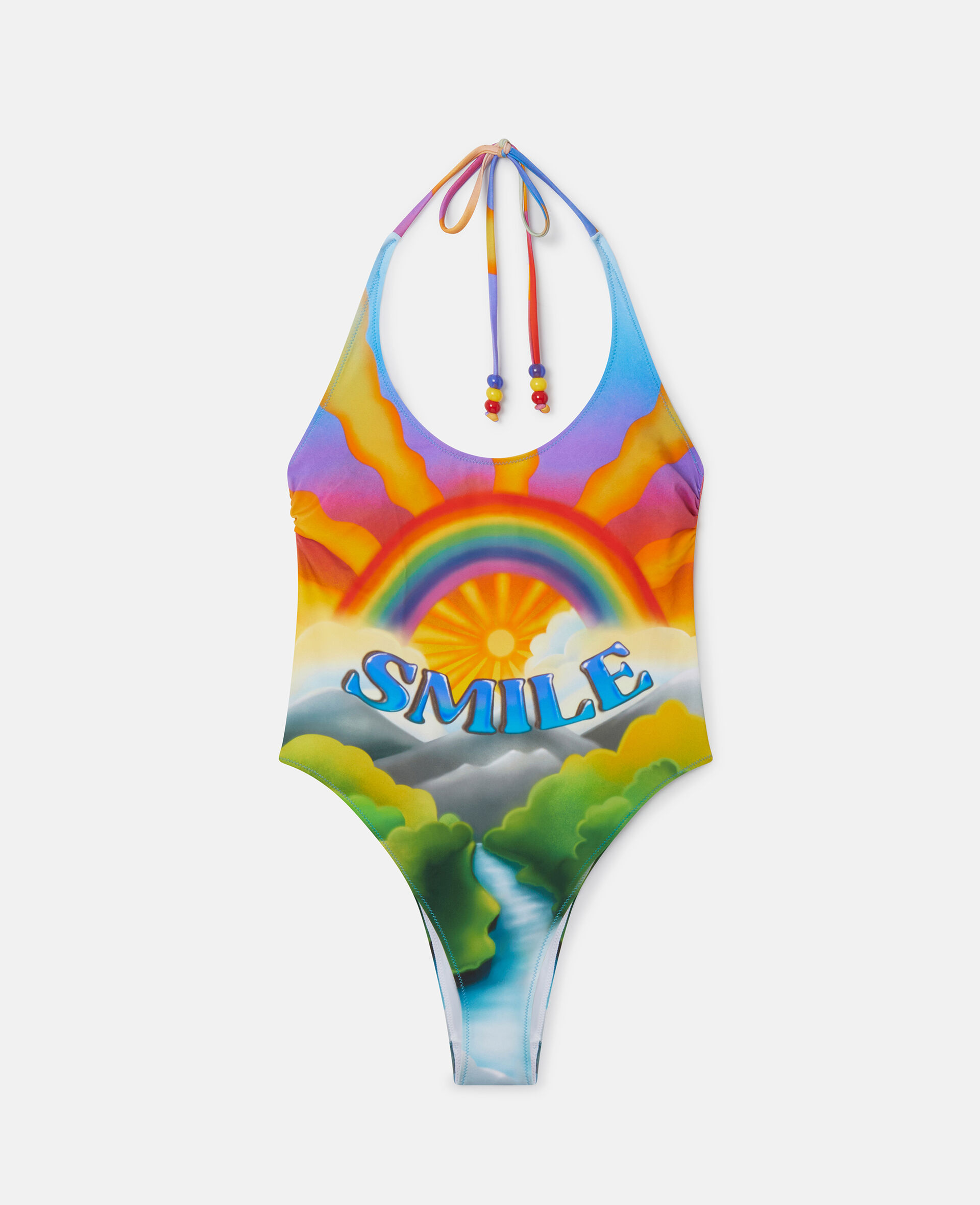 Smile Print Swimsuit-Multicoloured-large image number 0
