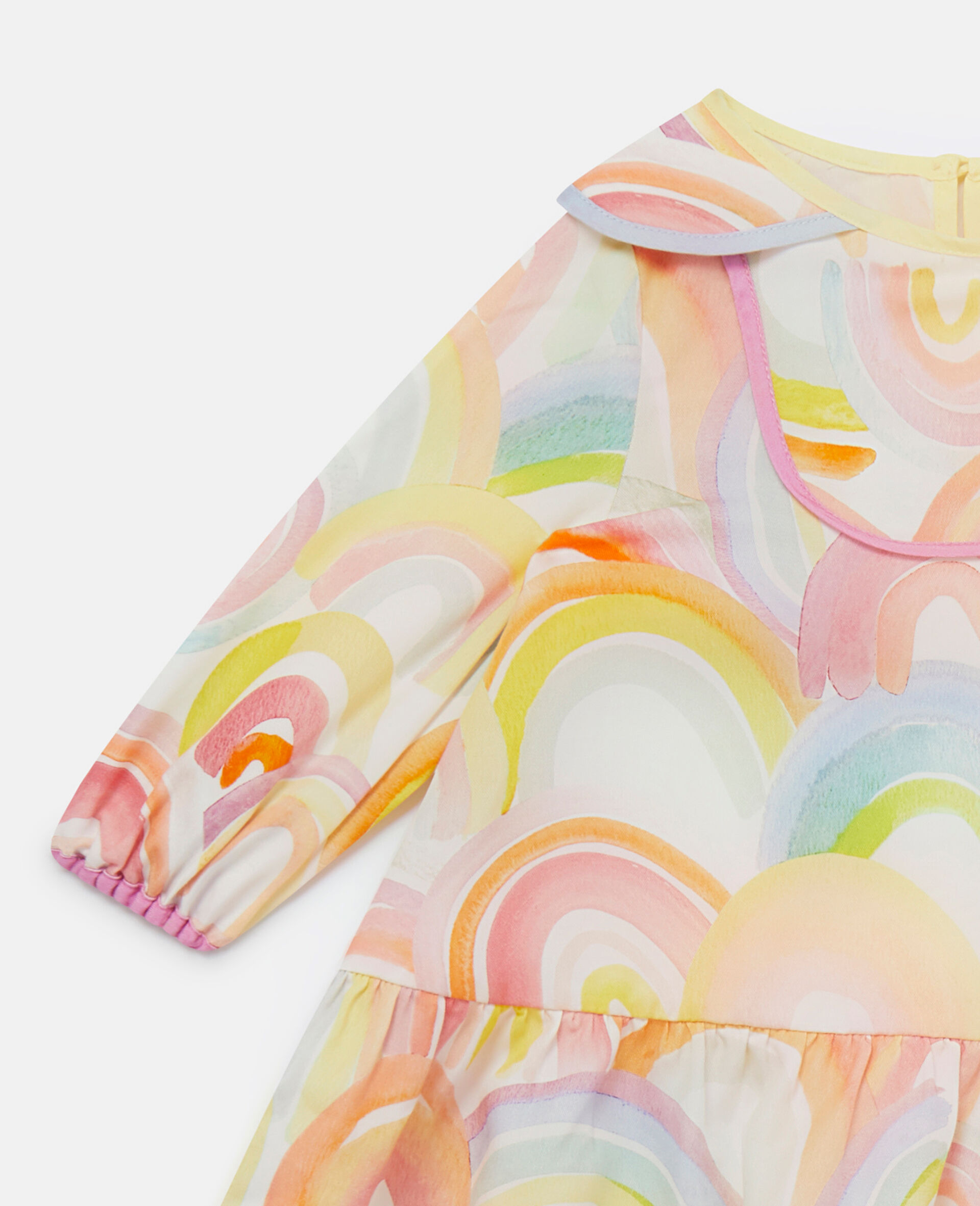 Watercolour Rainbow Print Dress and Bloomers Set-Black-large image number 1