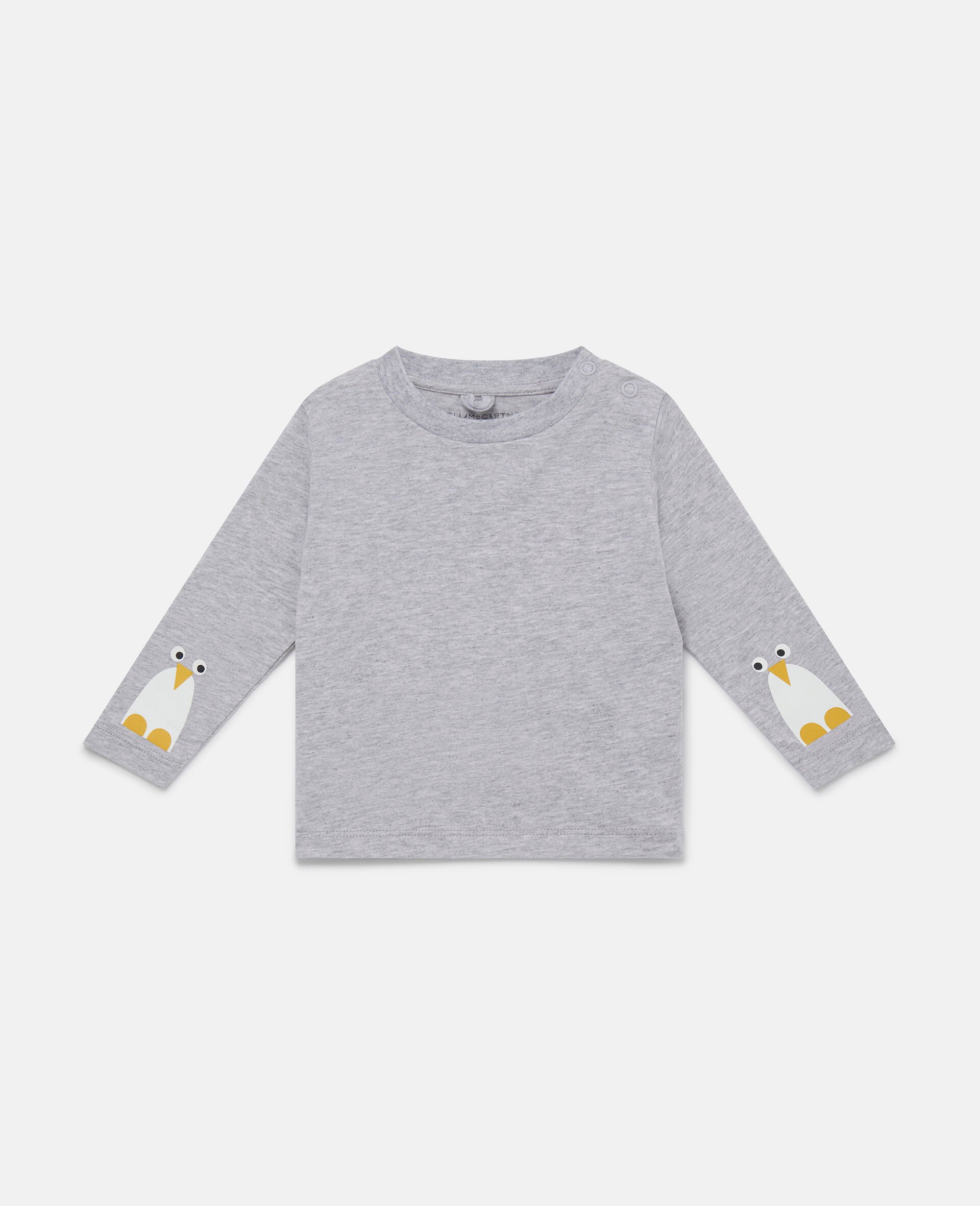 Penguin Cuff Long Sleeve T-Shirt-Grey-large image number 0