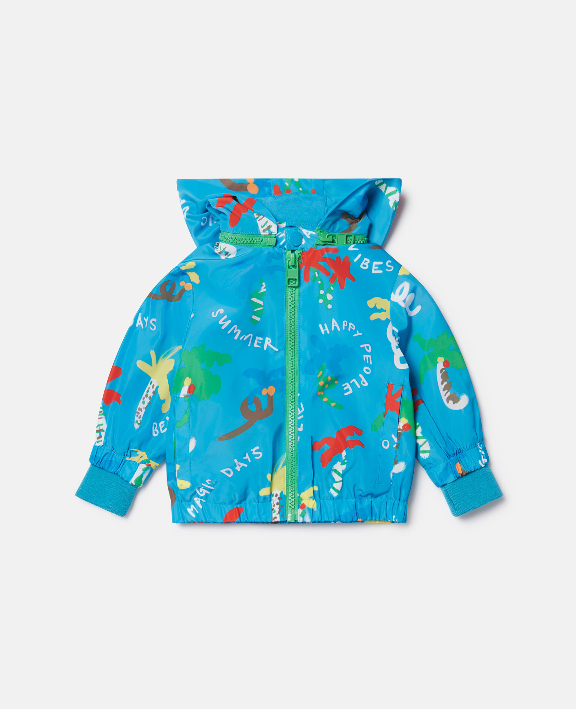 Good Vibes Palm Print Jacket-Blue-large image number 0