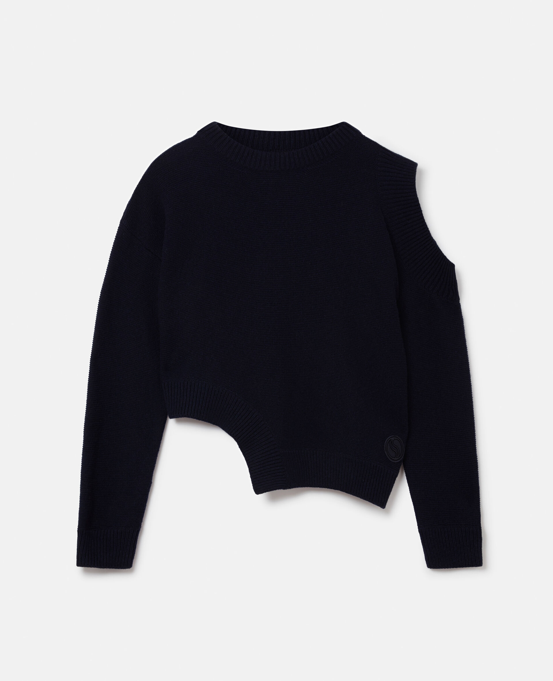 S-Wave Regenerated Cashmere Cut-Out Jumper-Blue-large image number 0