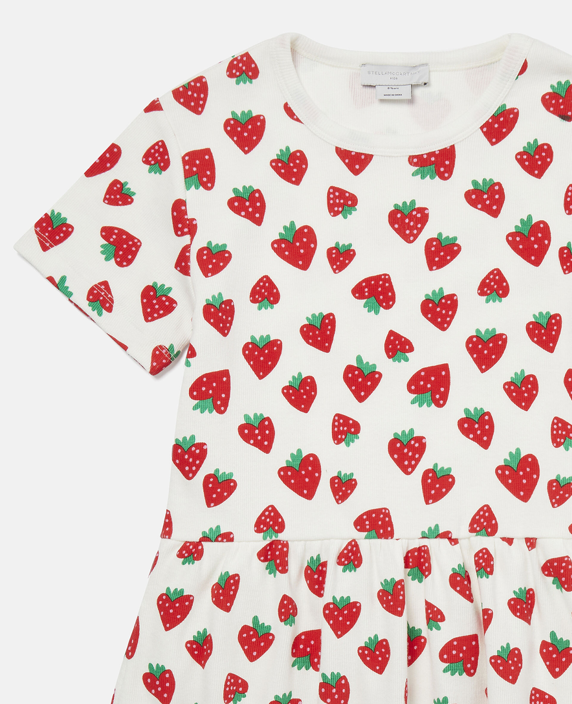 Strawberry Cotton Ribbed Dress-Multicolour-large Strawberry Cotton Ribbed Dress-Multicolour-large image number 1