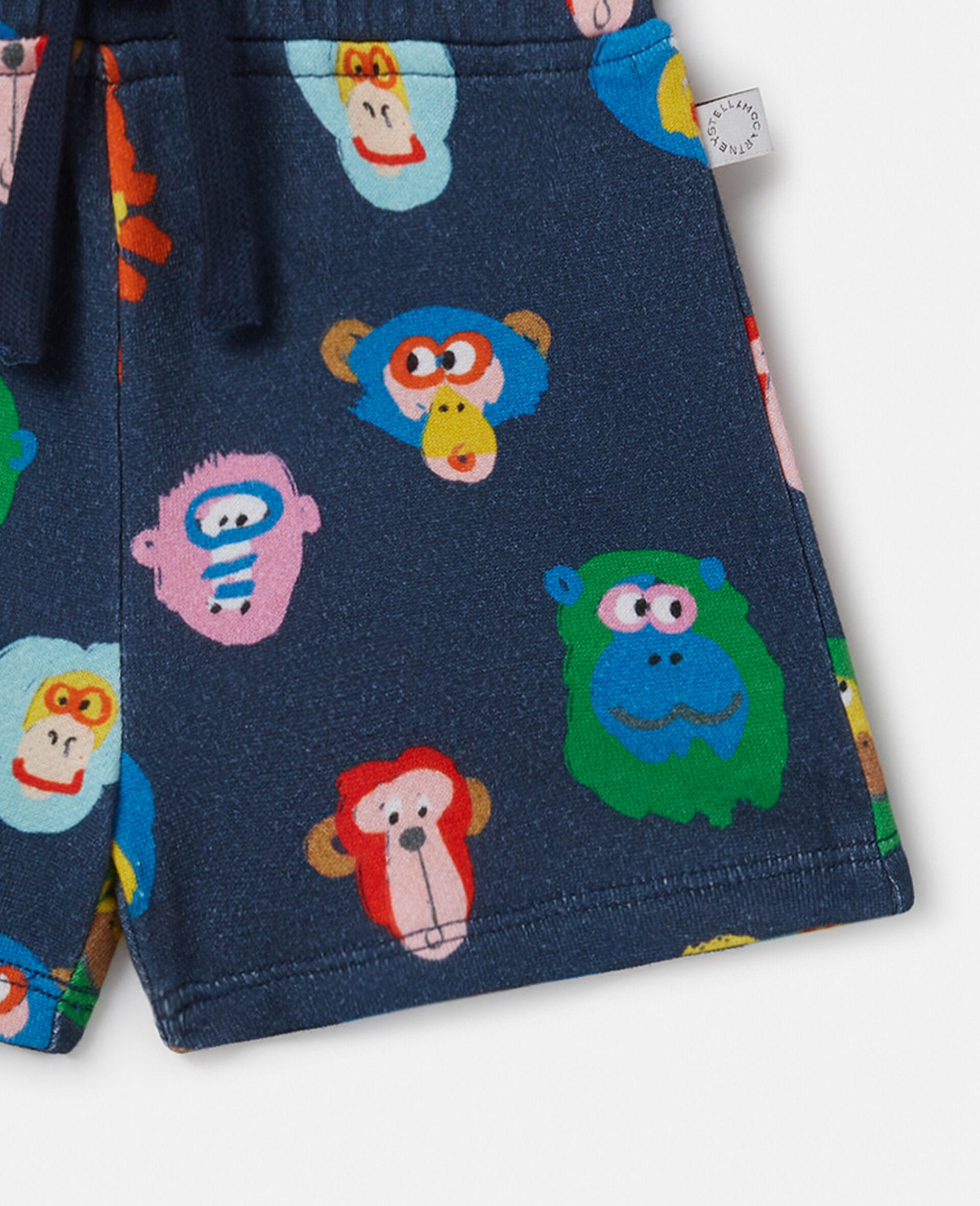 Baby Monkey Print Sweat Shorts-Multicolour-large image number 1