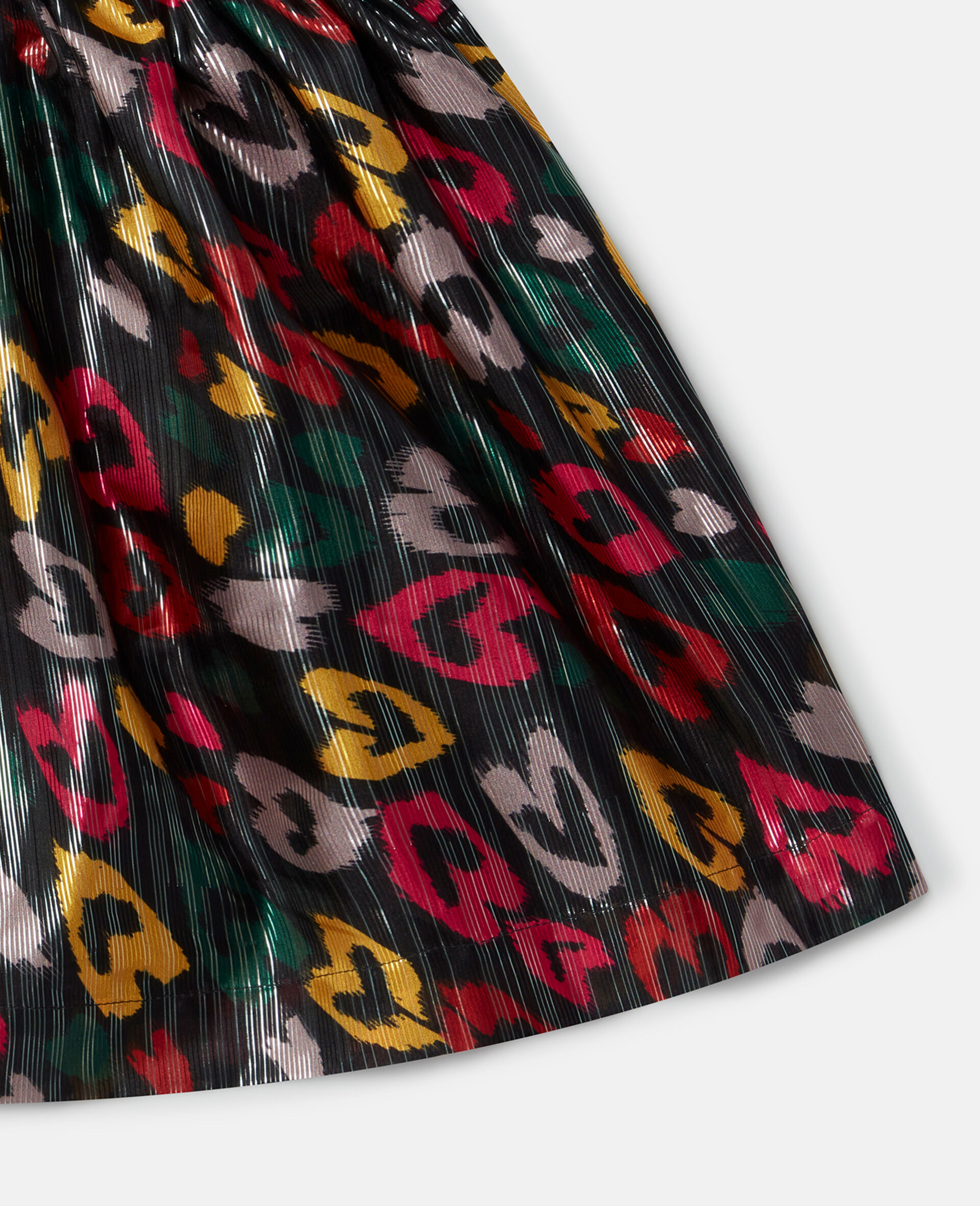 Scribbled Heart Print Skater Skirt-Multicolour-large image number 3