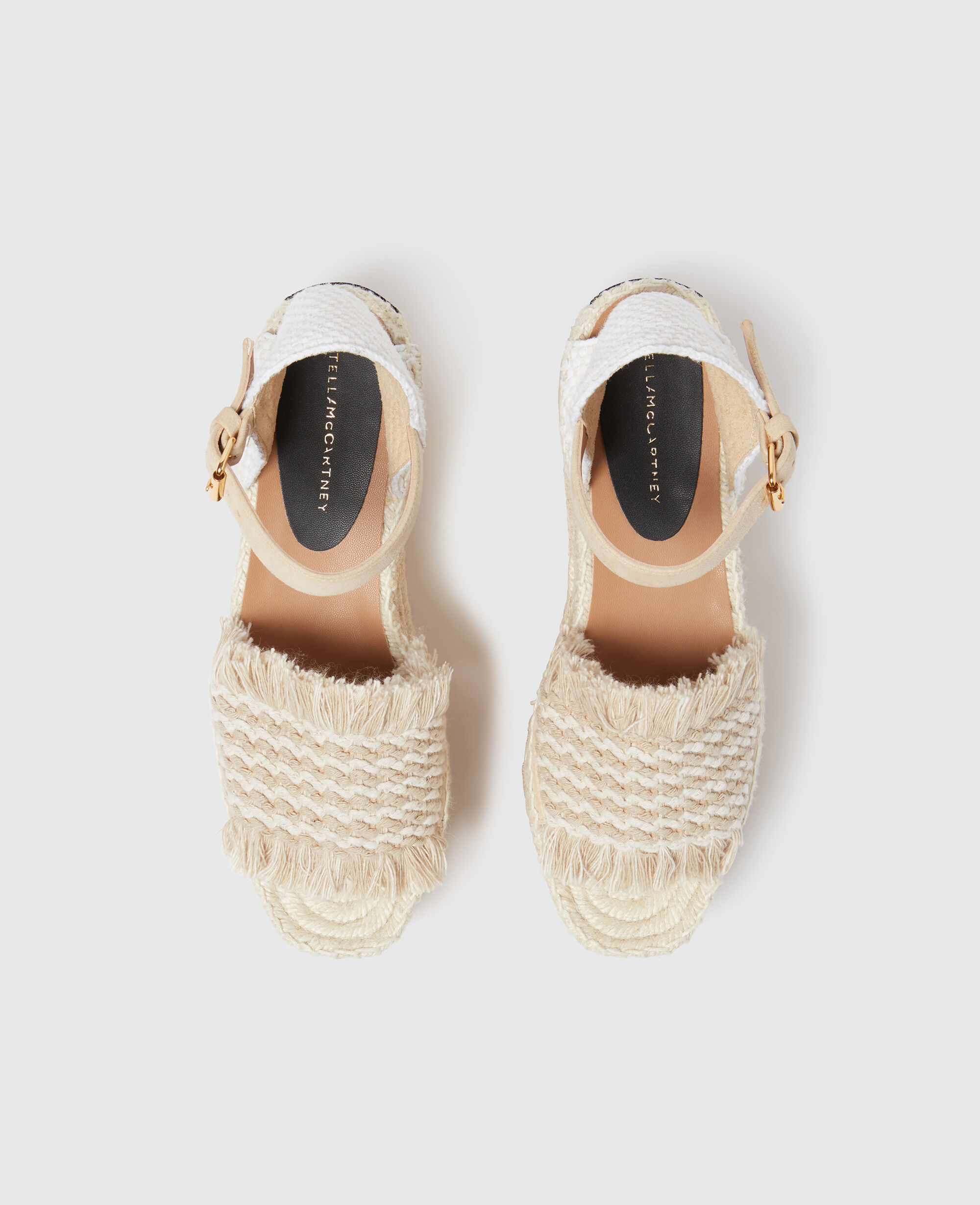 送料関税込★Stella McCartney★装飾付きエスパドリーユウェッジ Women ブラック ガイア エスパドリーユ ウェッジヒール | Stella