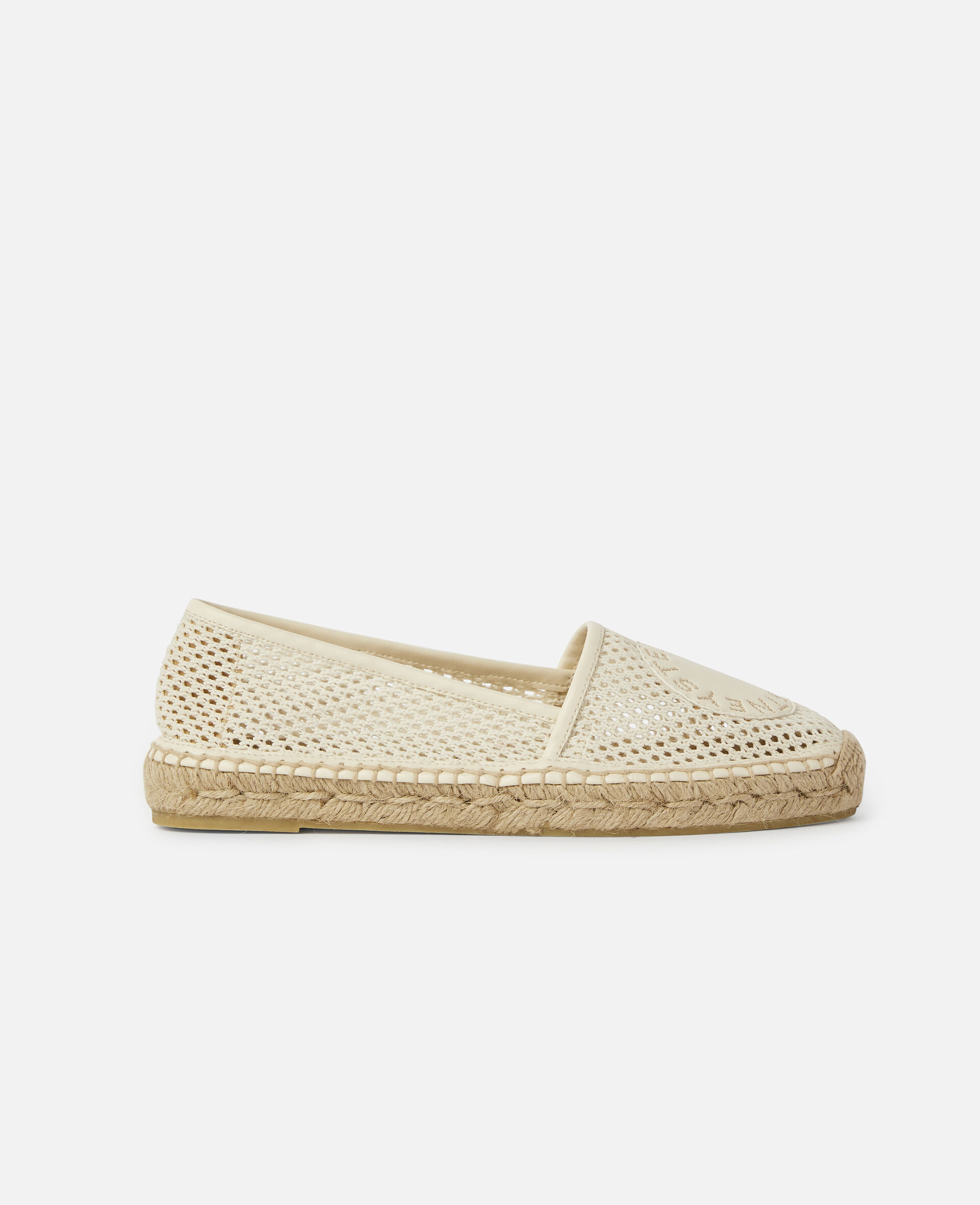 Selene Woven Mesh Logo Espadrilles -Black-large image number 0