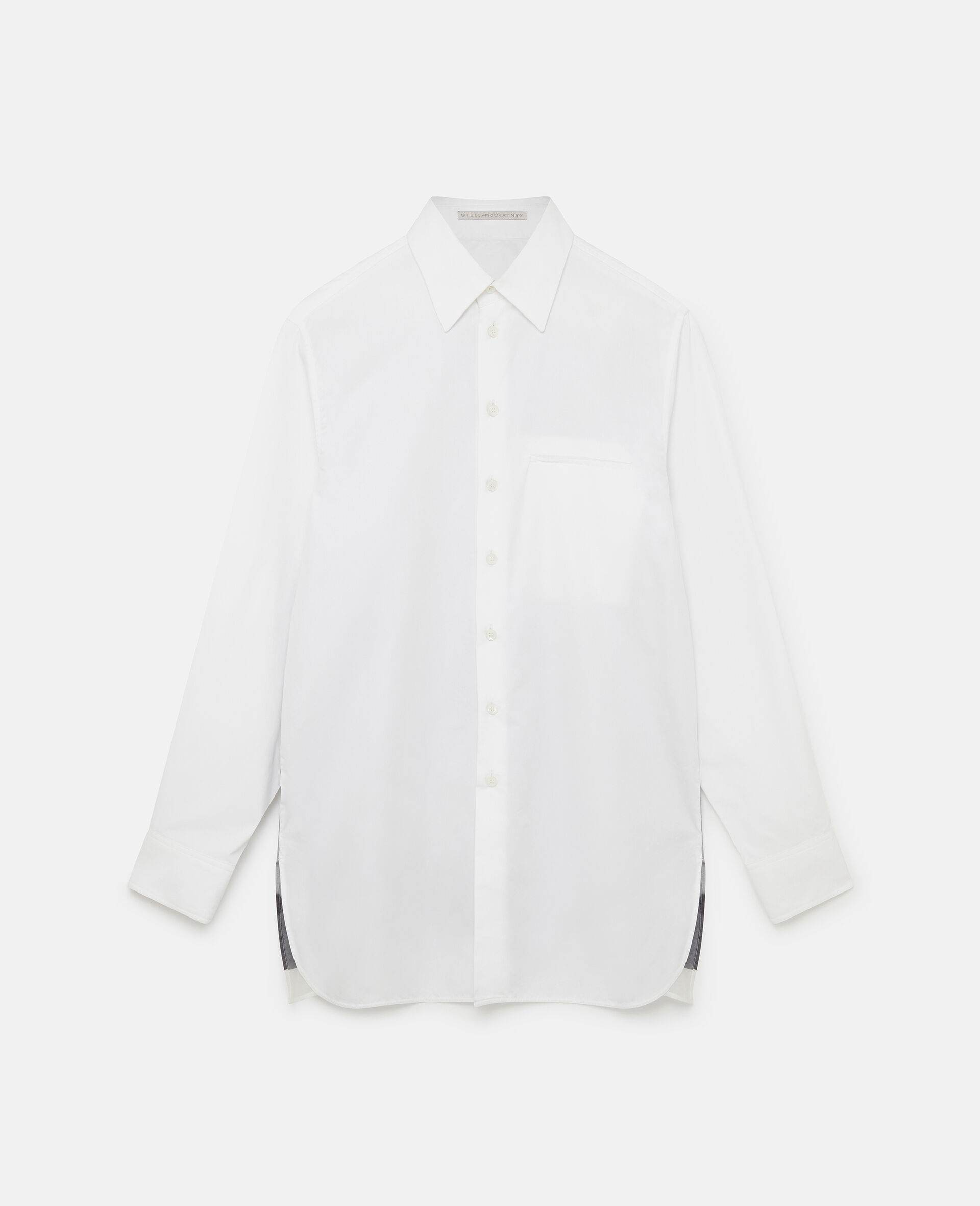 Horse Print Silk Insert Shirt-White-medium