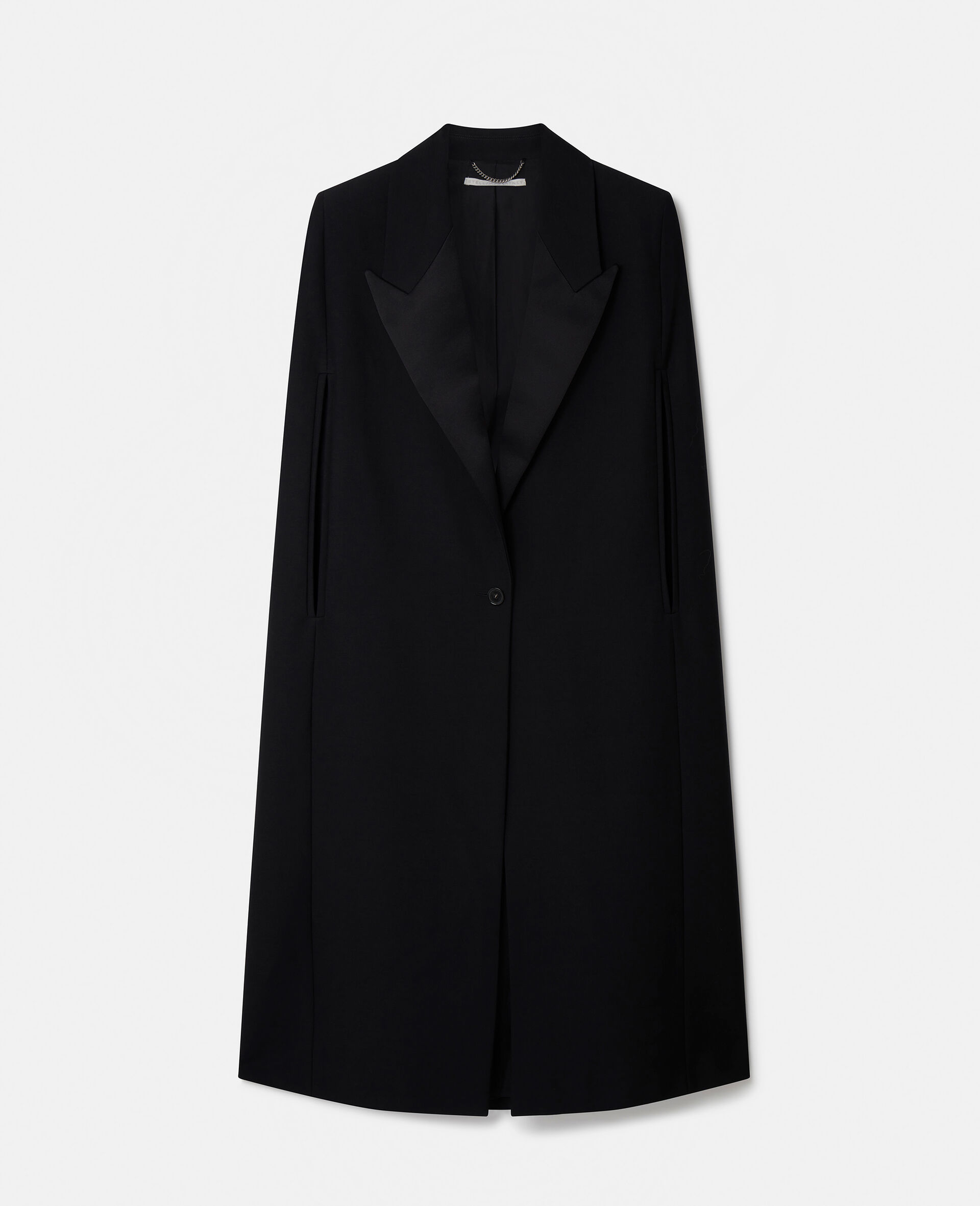 Tuxedo Tailoring Cape Coat-Black-model