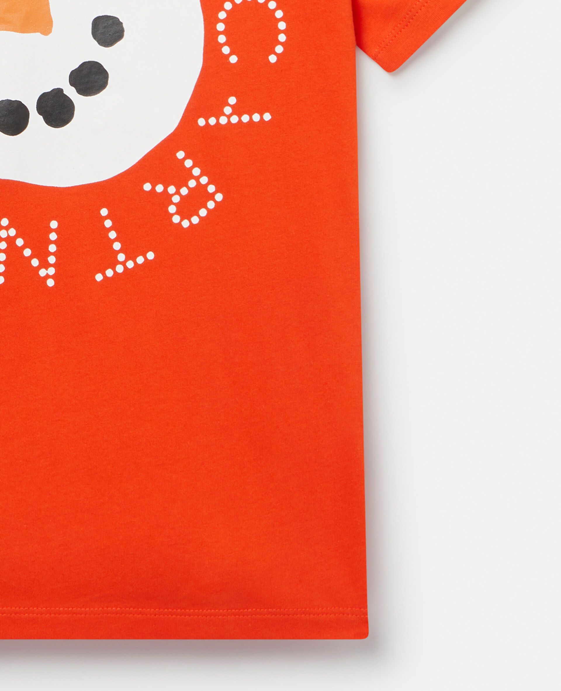 Christmas Snowman Print Cotton T‐Shirt-Red-large image number 1