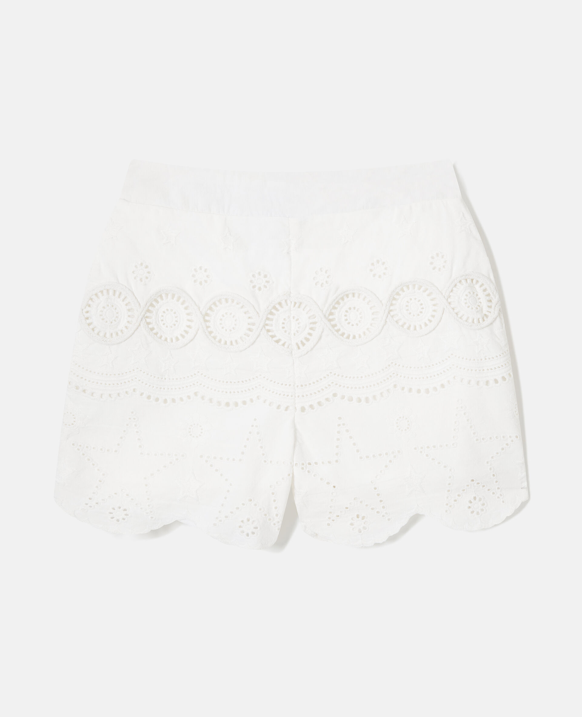 Pantaloncini in Popeline di Cotone-Bianco-medium