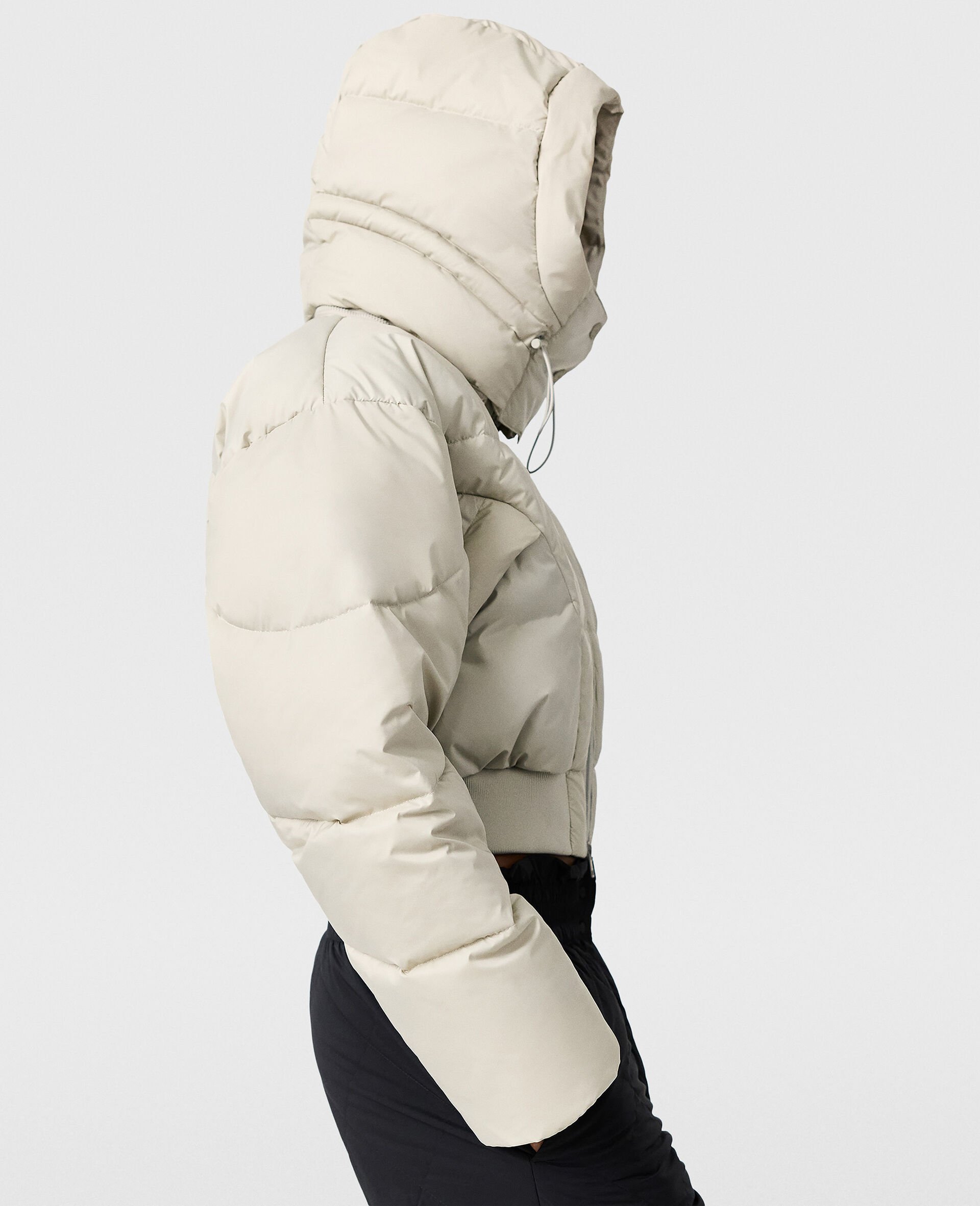 TrueNature Cropped Padded Jacket-Grey-large image number 6