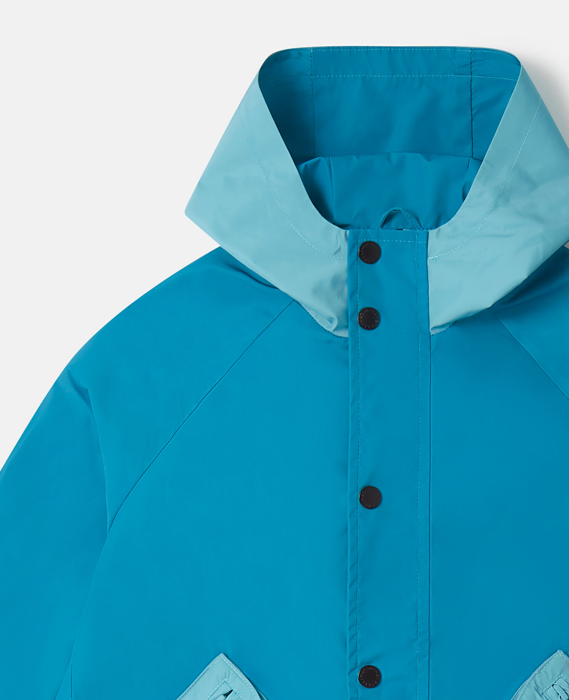 Colourblock Hooded Parka Jacket-Blue-large image number 3