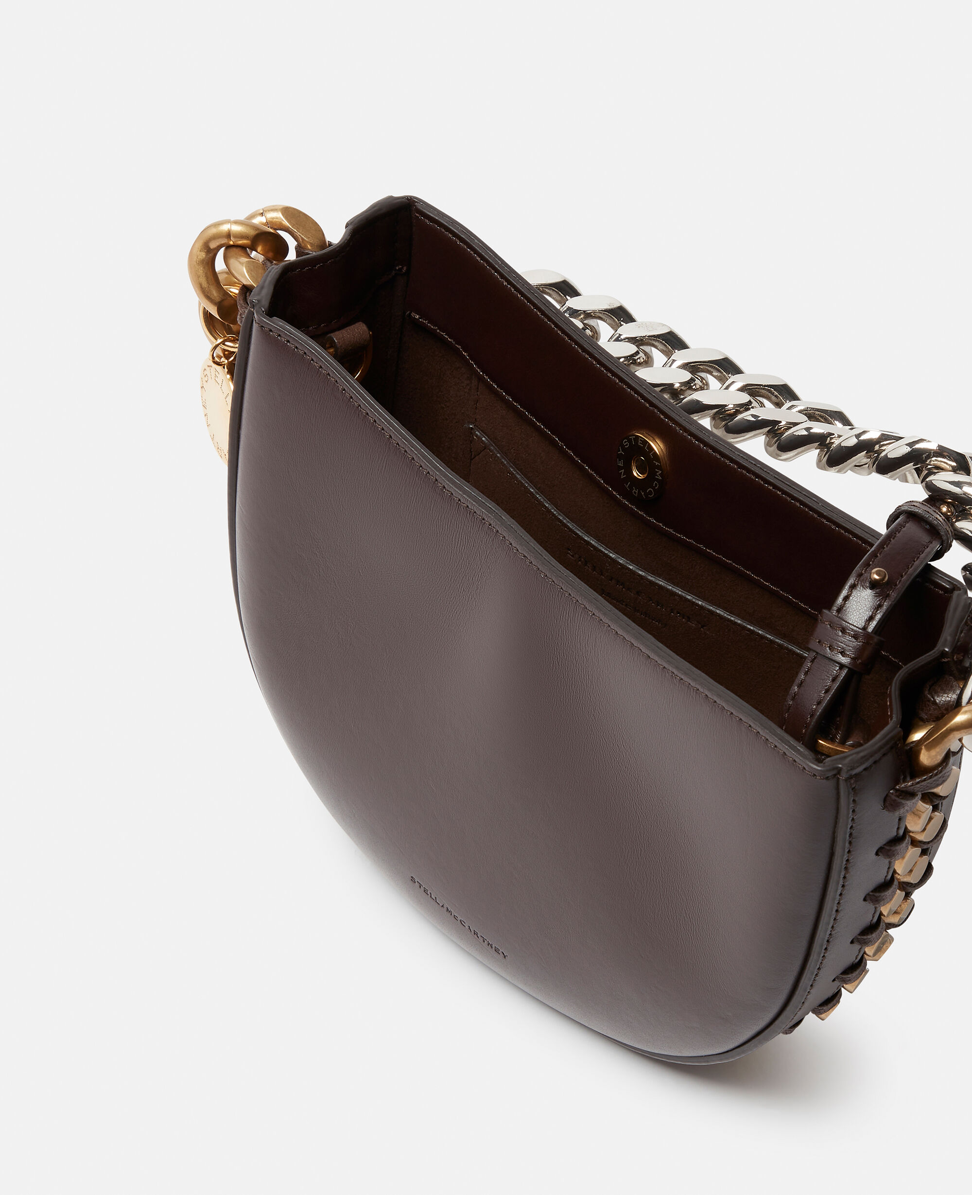 Women Chocolate Brown Frayme Small Shoulder Bag | Stella McCartney US