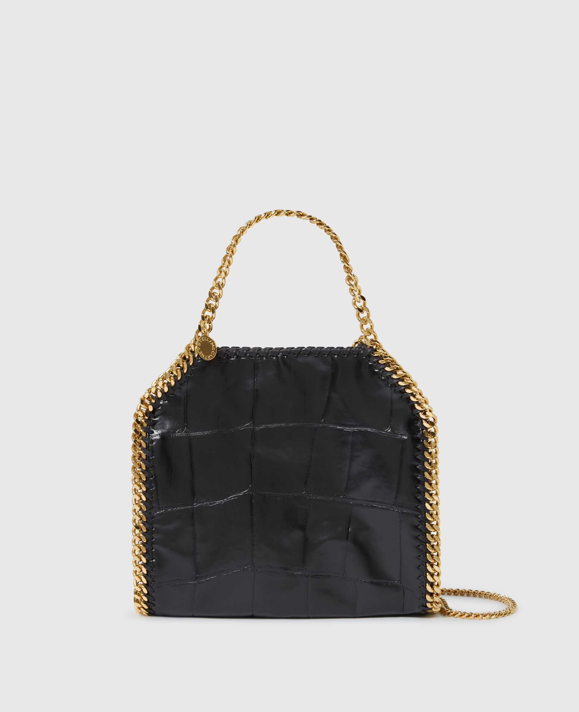Falabella Crocodile-Embossed Mini Tote-Black-medium