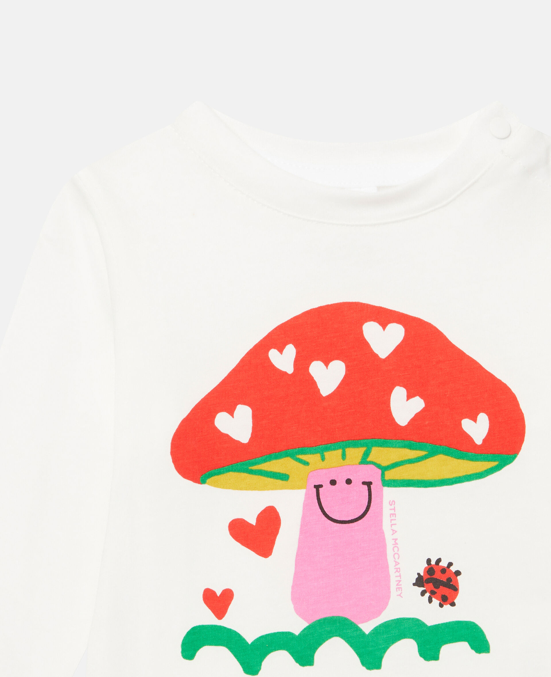 Cotton Mushroom Print Top-White-large image number 1