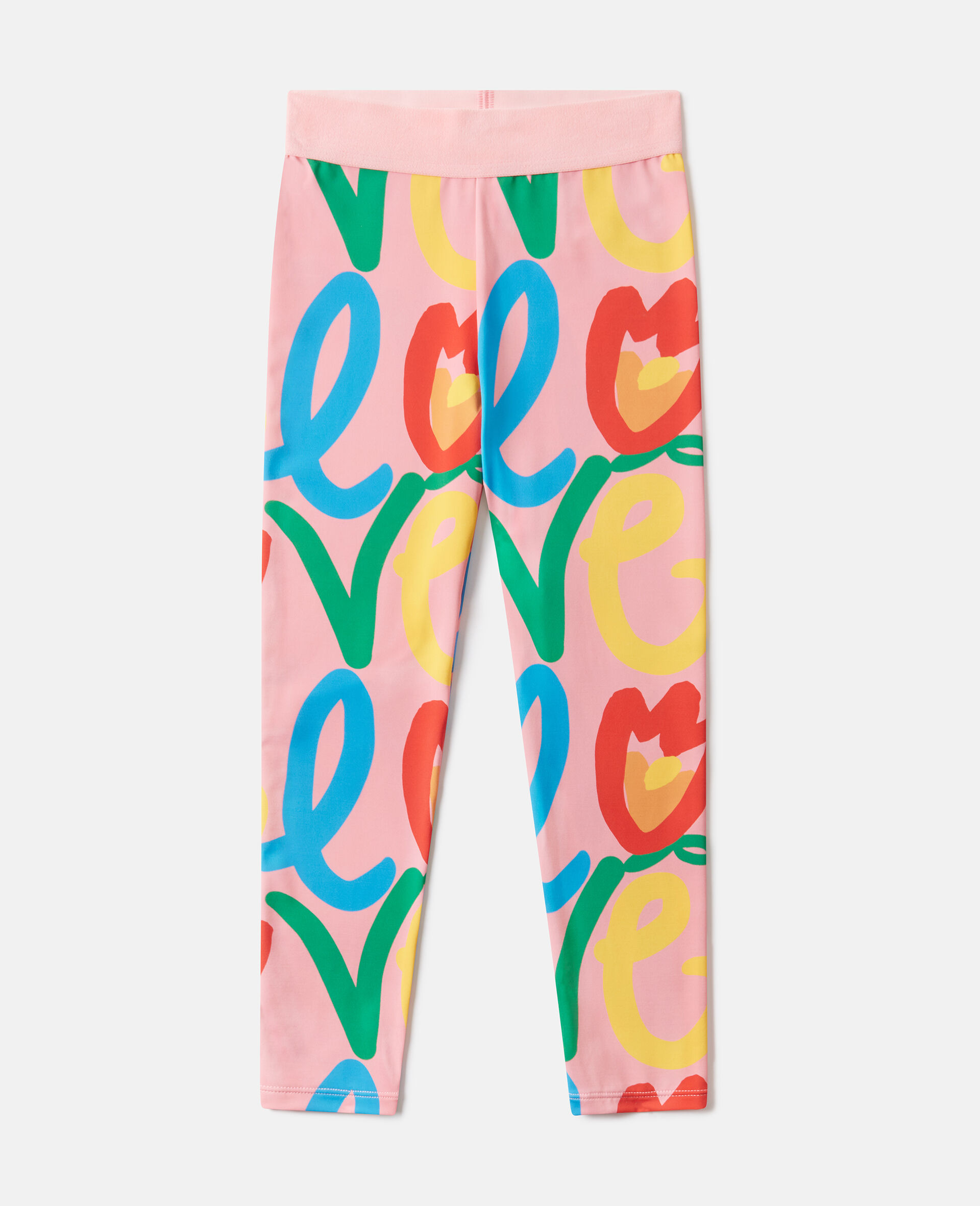 Love Motif Leggings-Pink-medium
