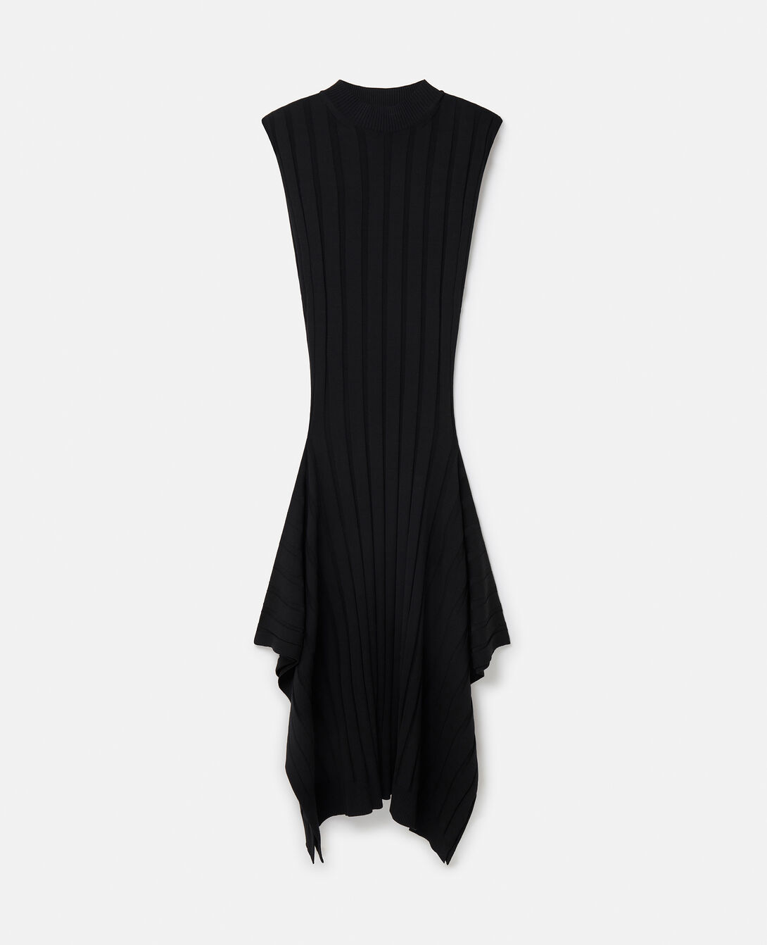 Women Black Wide Rib Knit Dress