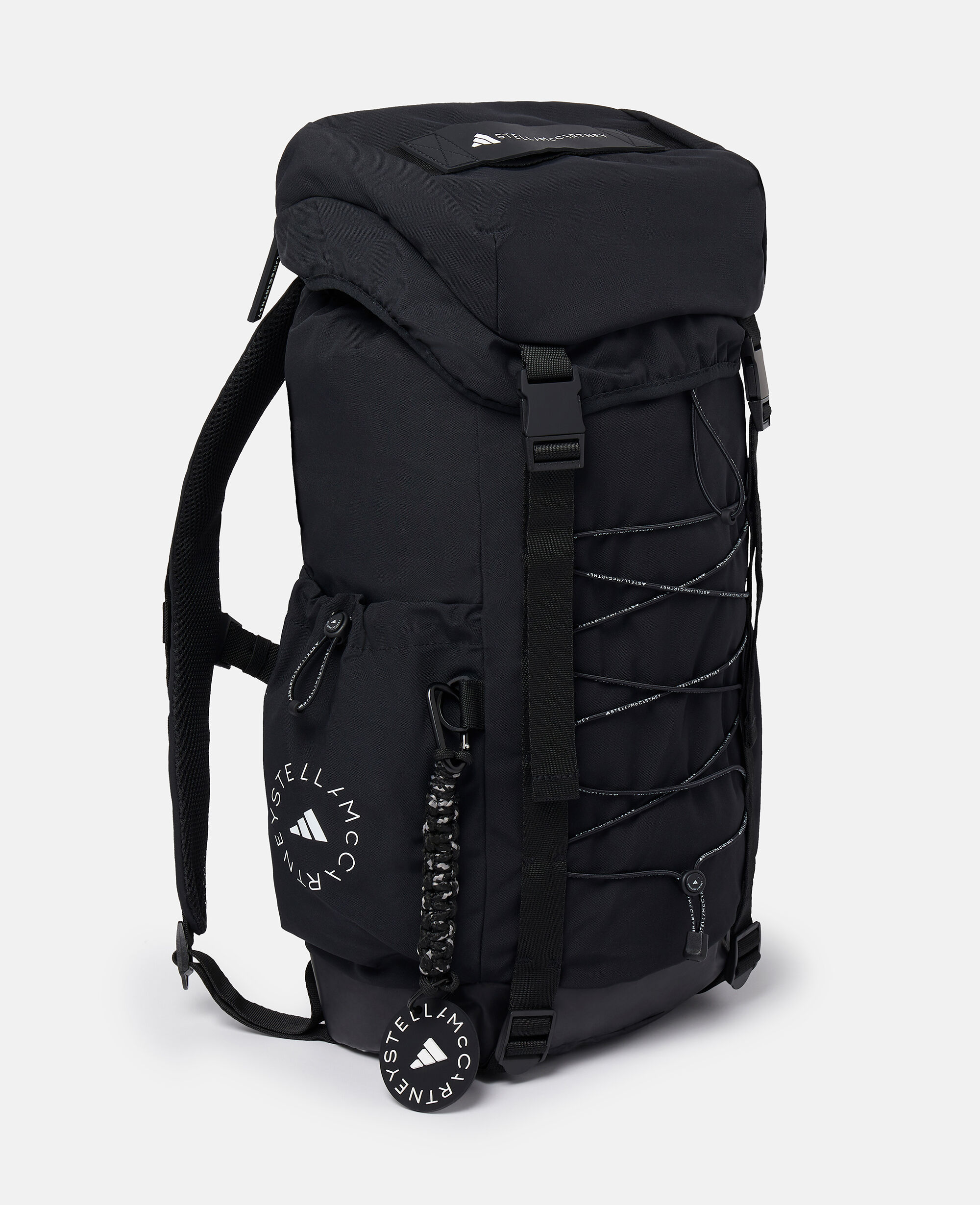 MARK&LONA ブラックバックパック完売品レア Women ブラック/ホワイト ロゴ ハイキング バックパック