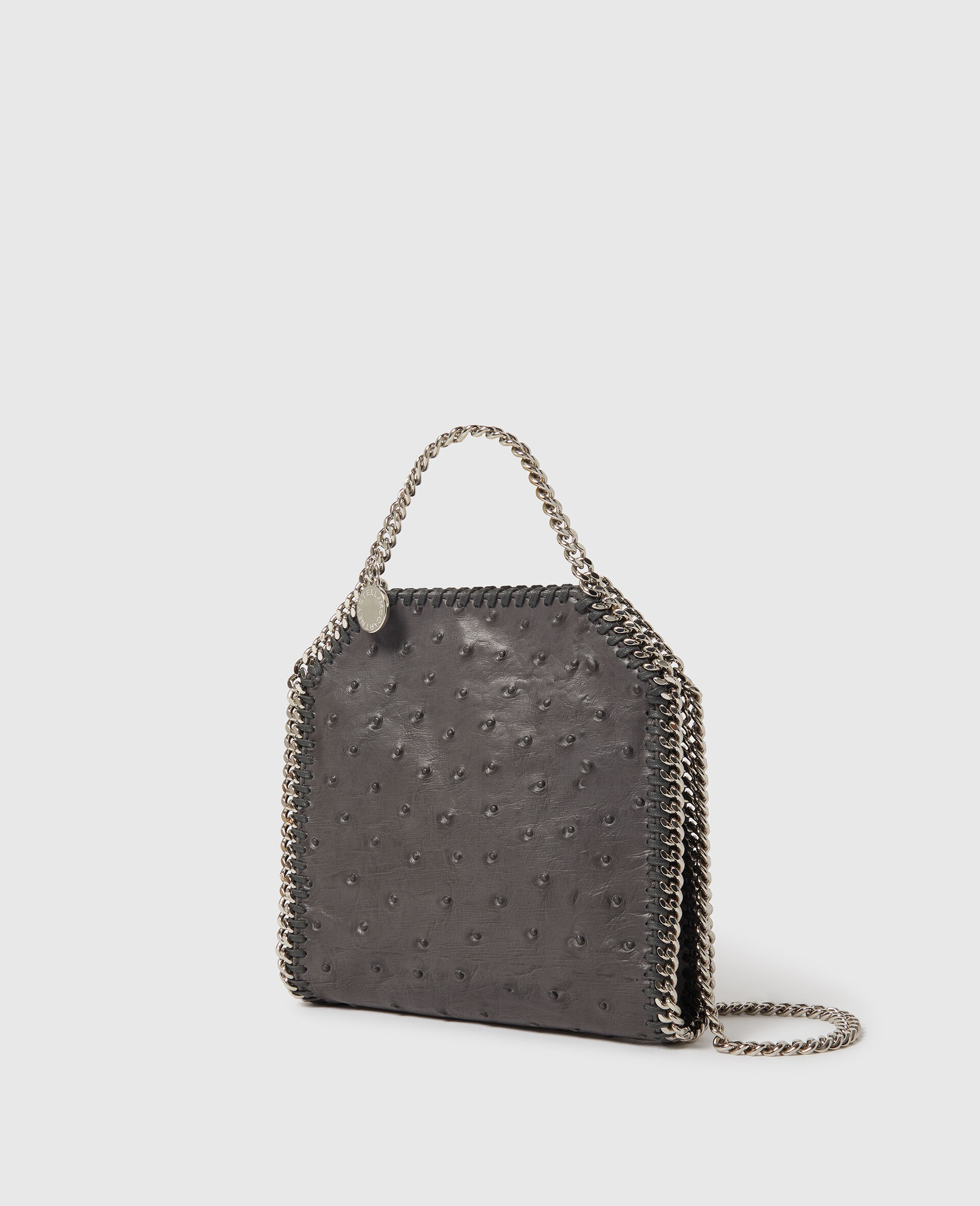 Petit cabas Falabella effet cuir d autruche-Gris-medium