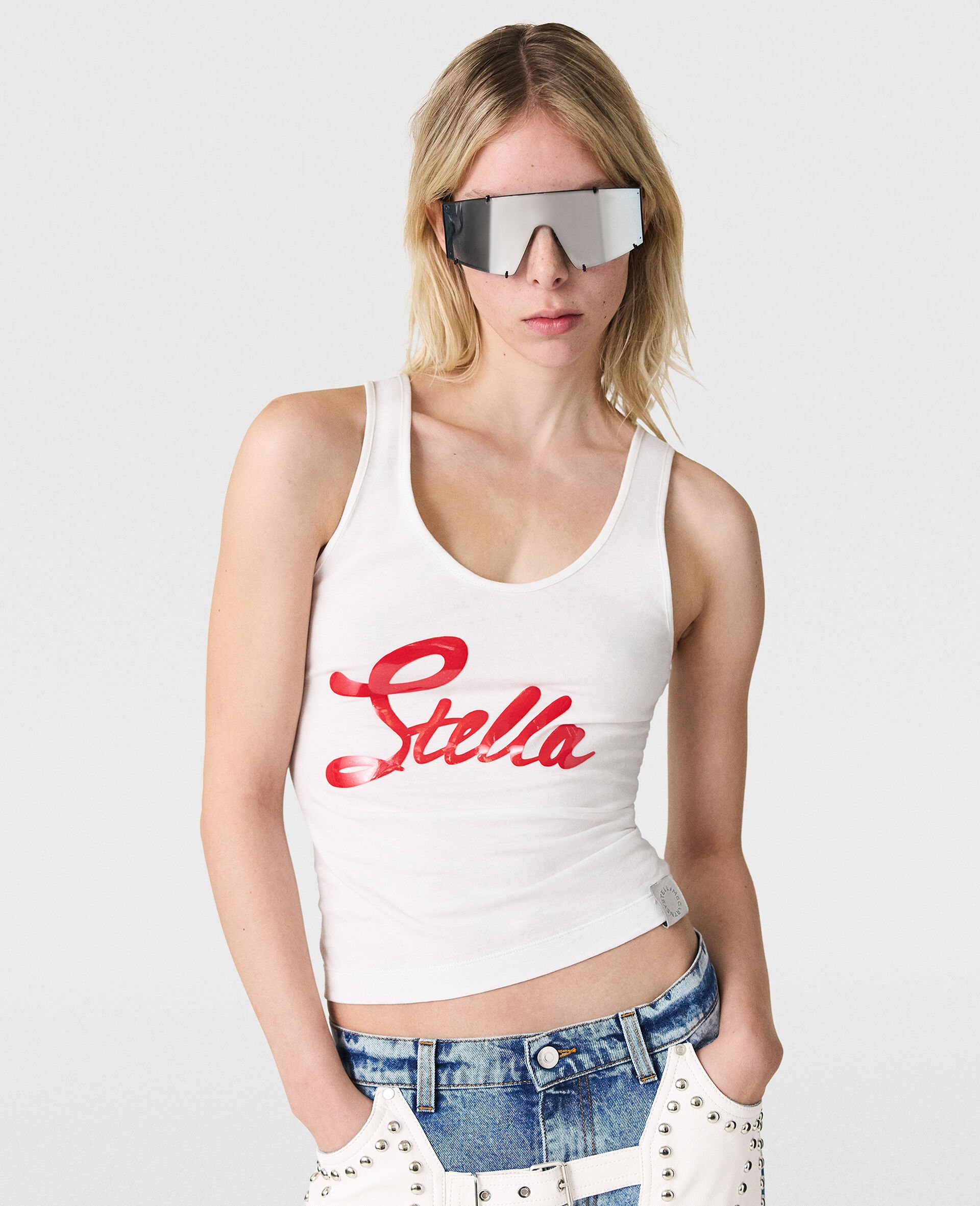 Stella Vintage Tank Top-White-model Stella Vintage Tank Top-White-model