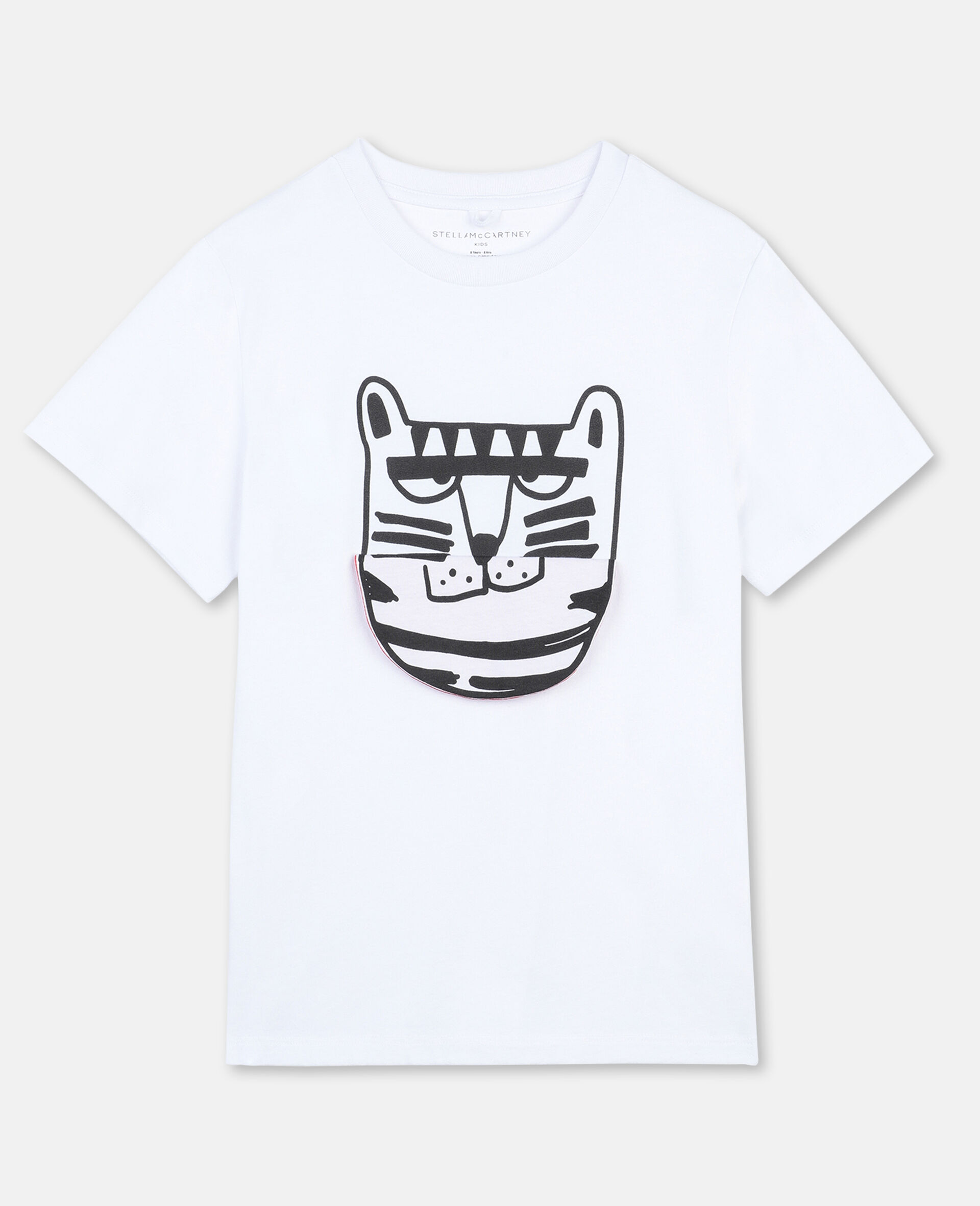 Funny Tiger Cotton T-shirt -White-large image number 0