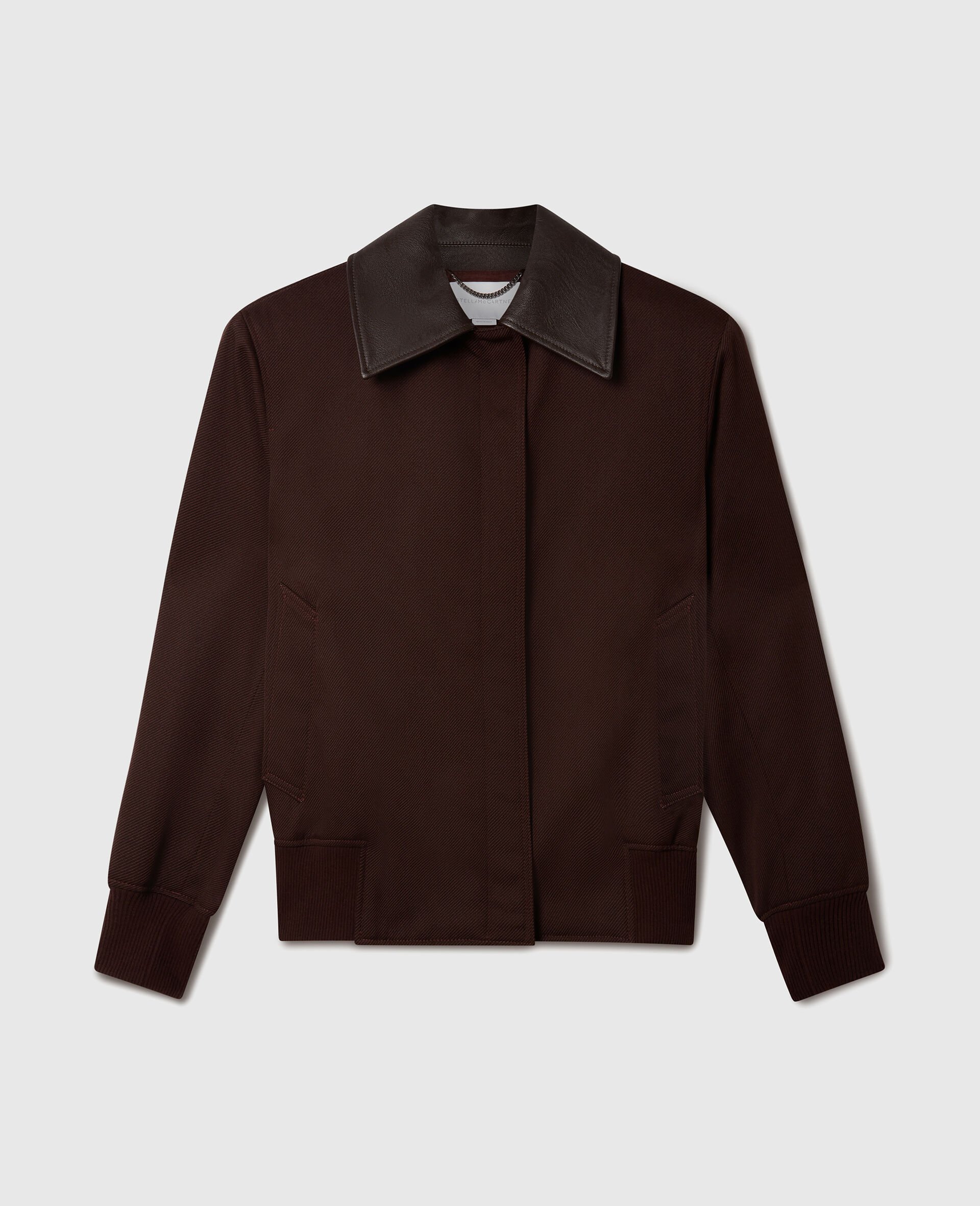 Veste militaire carrée à col classique-Marron-medium