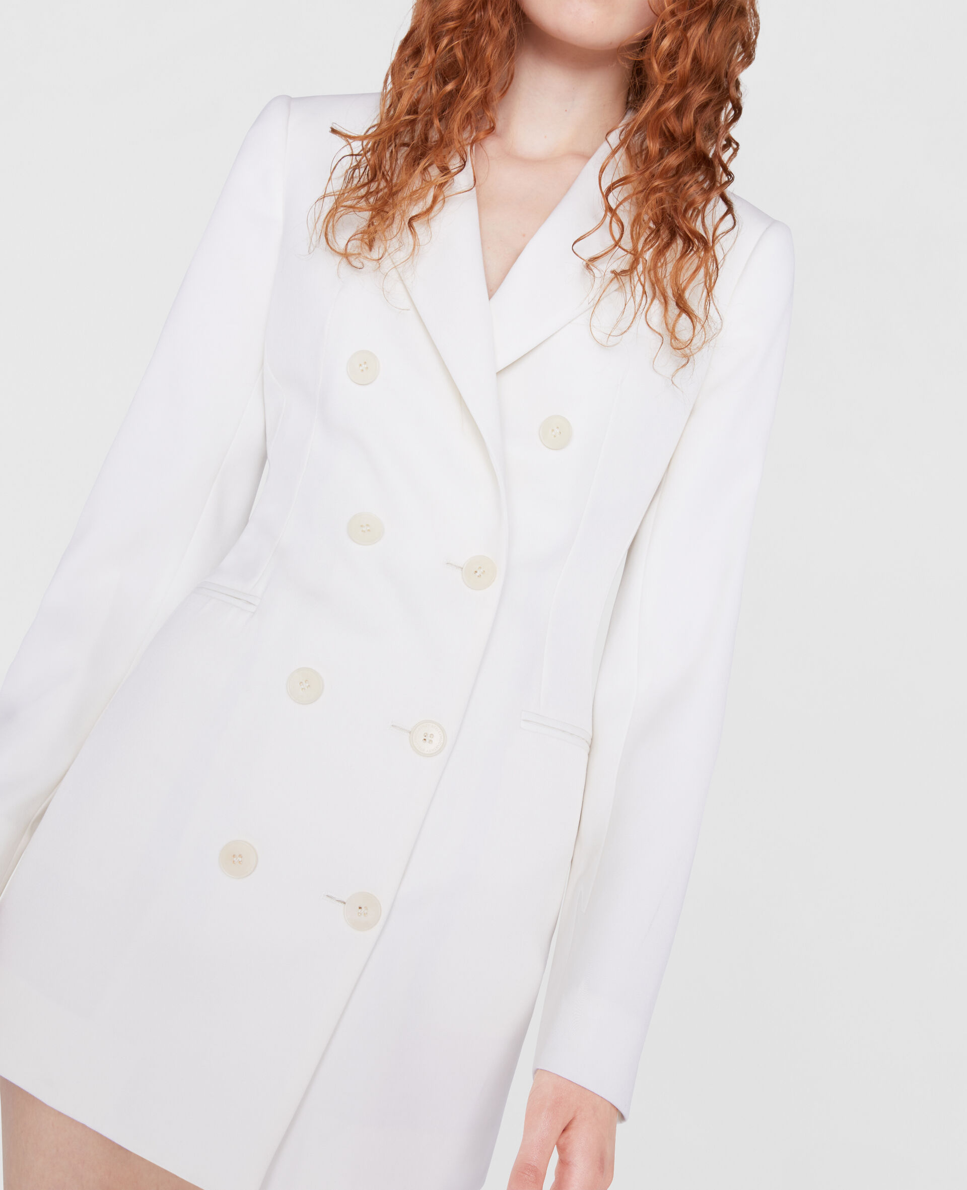 Mini Jacket Dress-White-large image number 3
