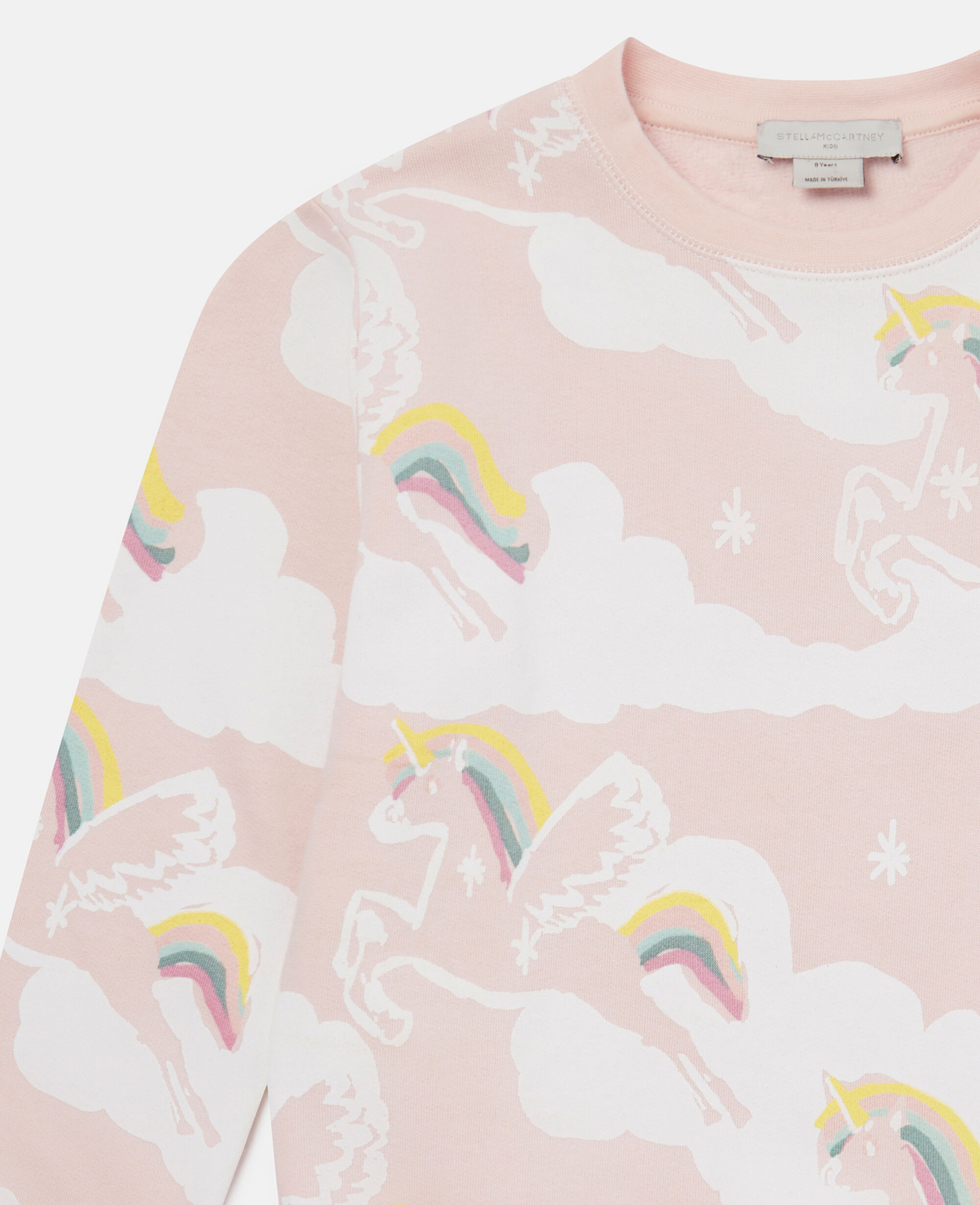 Women Pink Multicolour Rainbow Unicorn Print Sweatshirt Stella