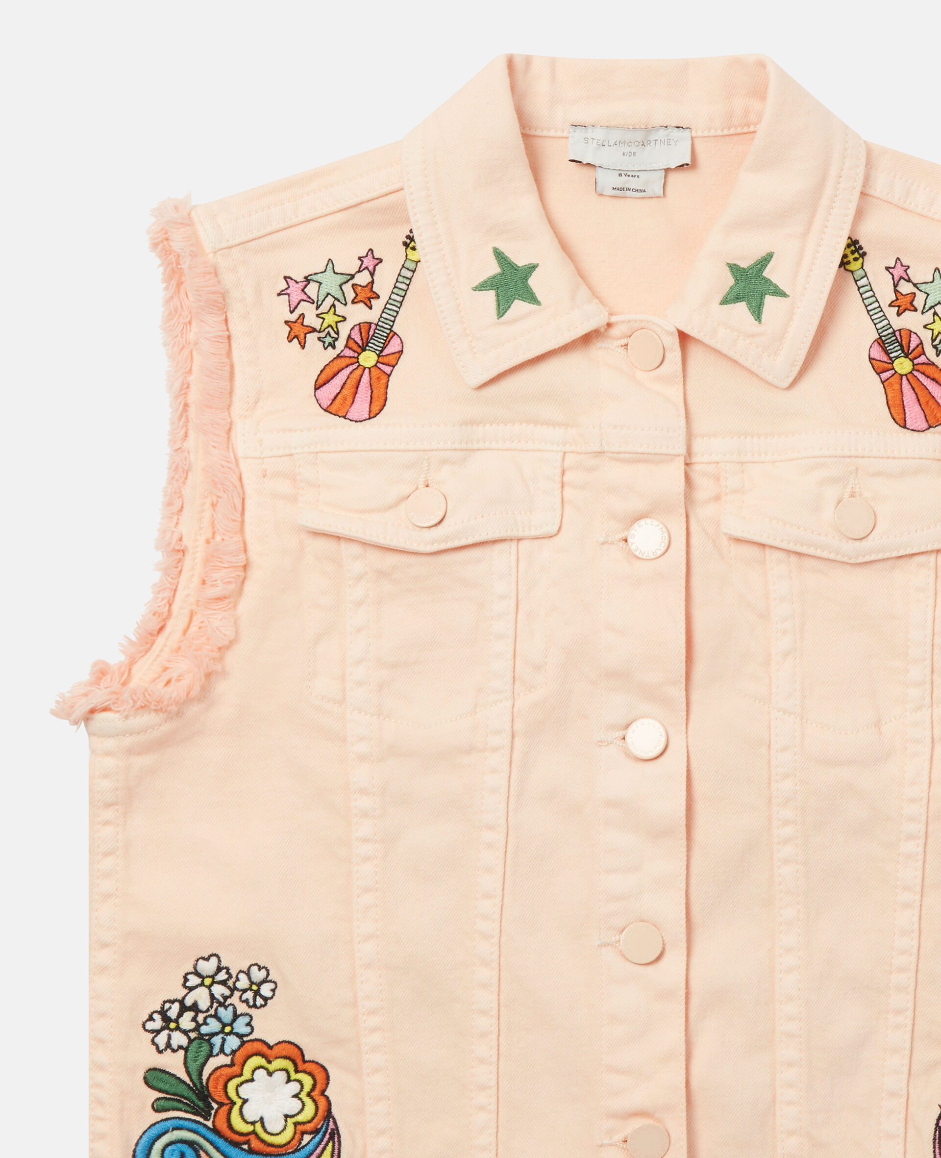 'Love to Dream' Embroidered Gilet-Pink-large image number 1