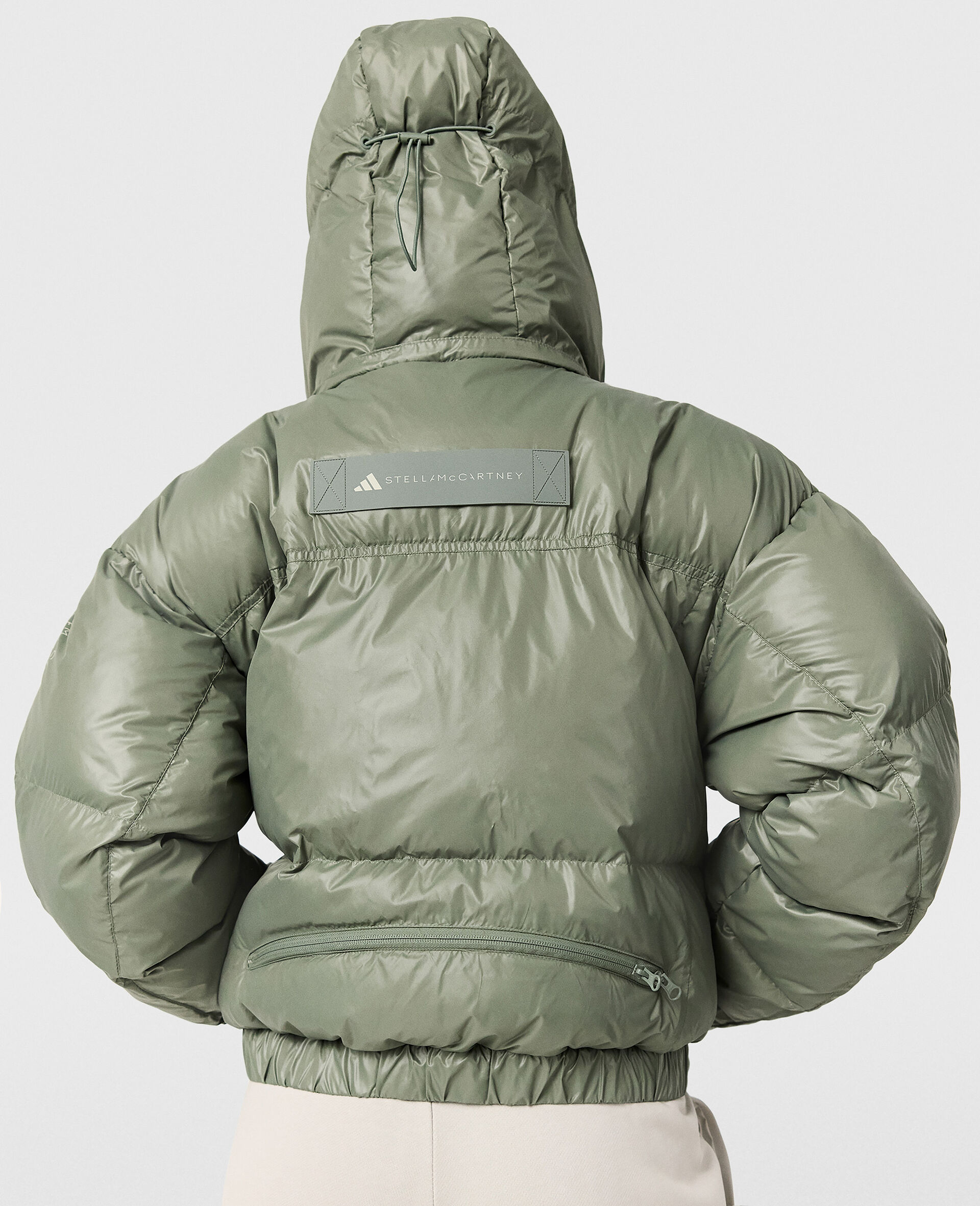 TrueNature Short Padded Hooded Jacket-Green-large image number 3