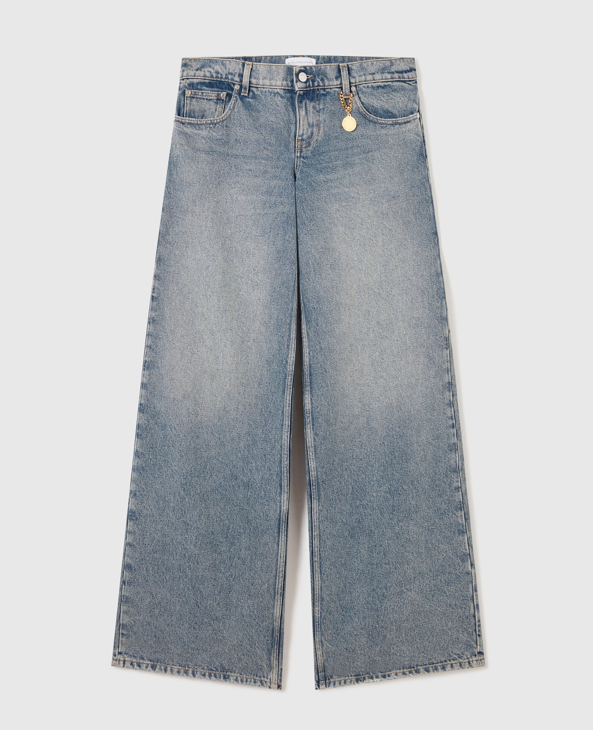 Vintage Wash Wide-Leg Jeans-Blue-medium