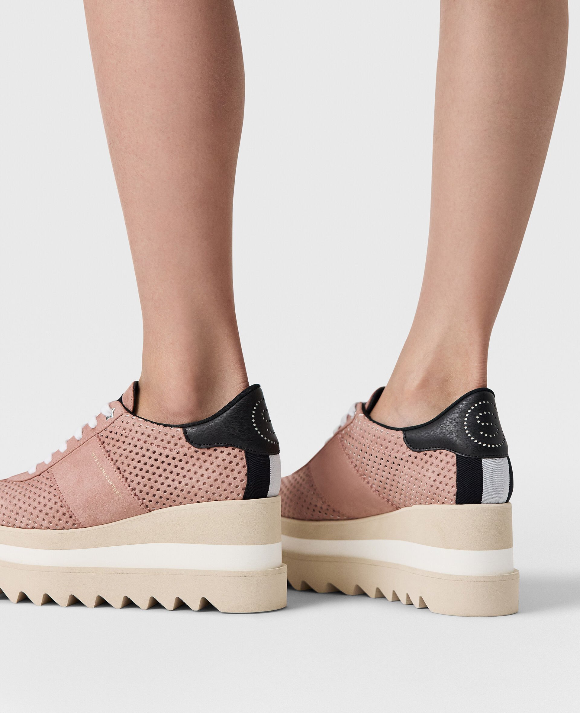 Sneak-Elyse Perforated Platform Sneakers-Pink-medium