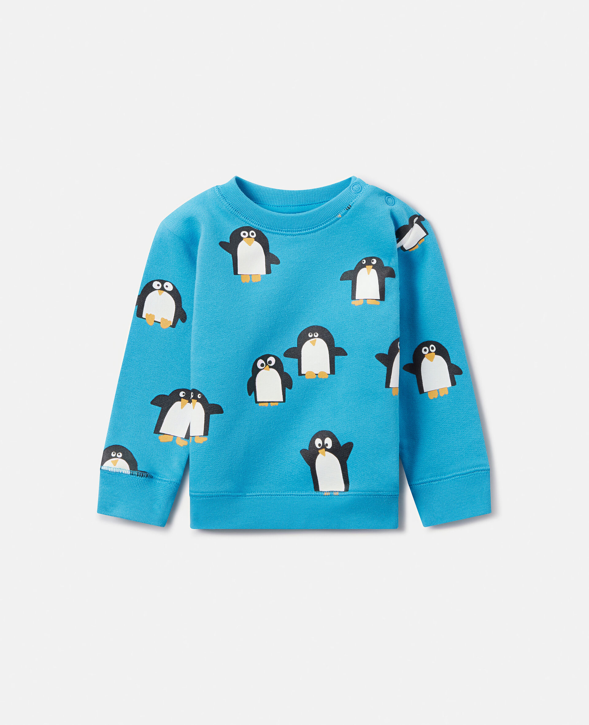 Sweat-shirt à imprimé pingouin-Bleu-large image number 0