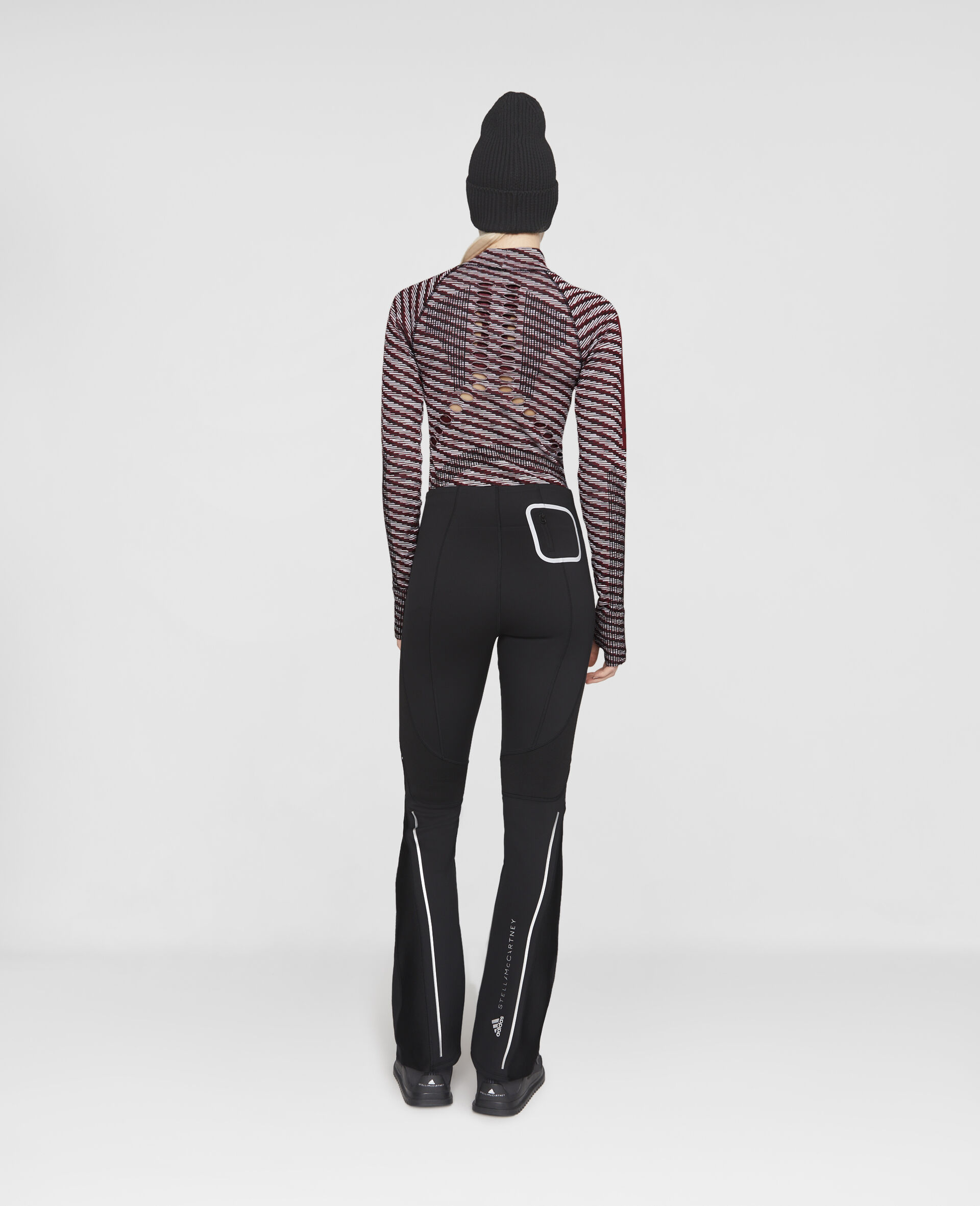 Mixed Knit Trousers-Black-large image number 2