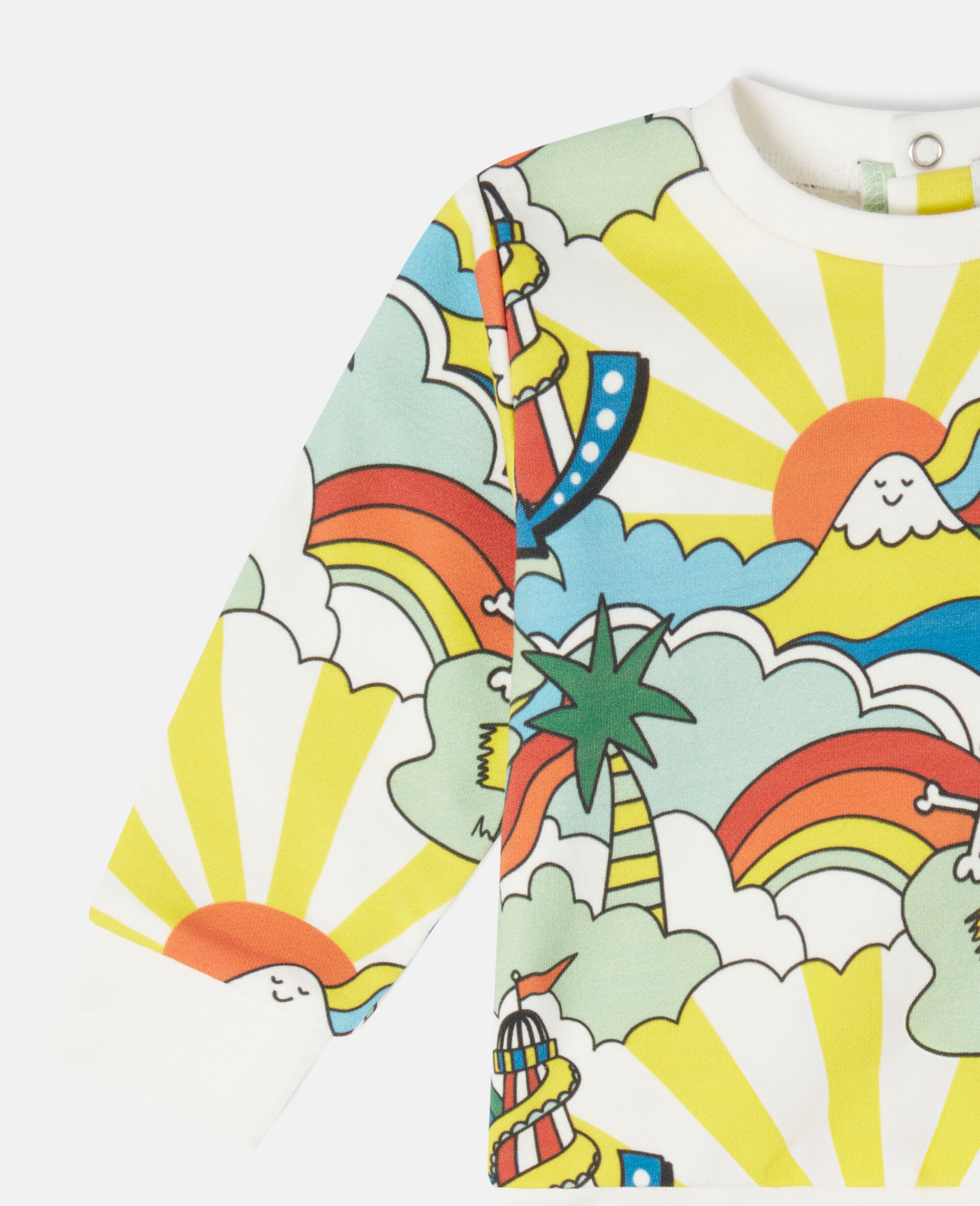 Rollercoaster Print Sweatshirt-White-large image number 1